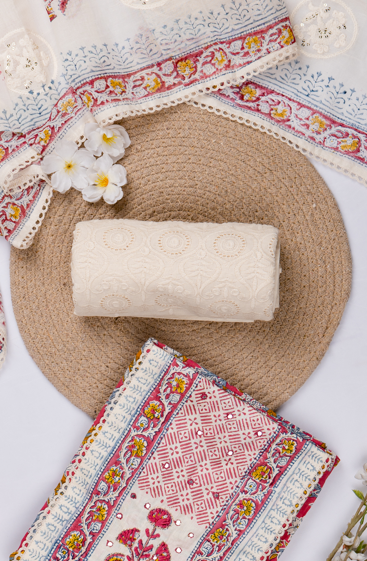 Pink Cotton Printed Suit- Set with Cotton Dupatta - 983-5457-10A