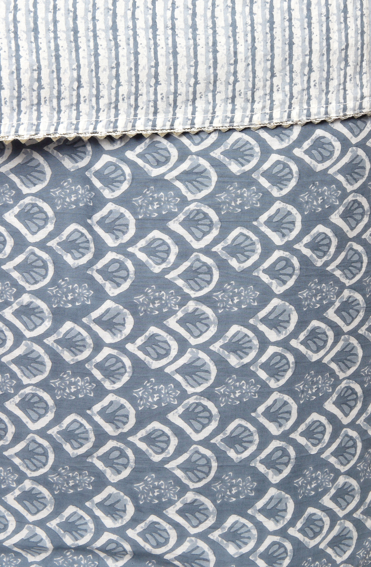 Grey and Off-white Printed Unstitched Cotton Dress Material - 984-ABRMP-B