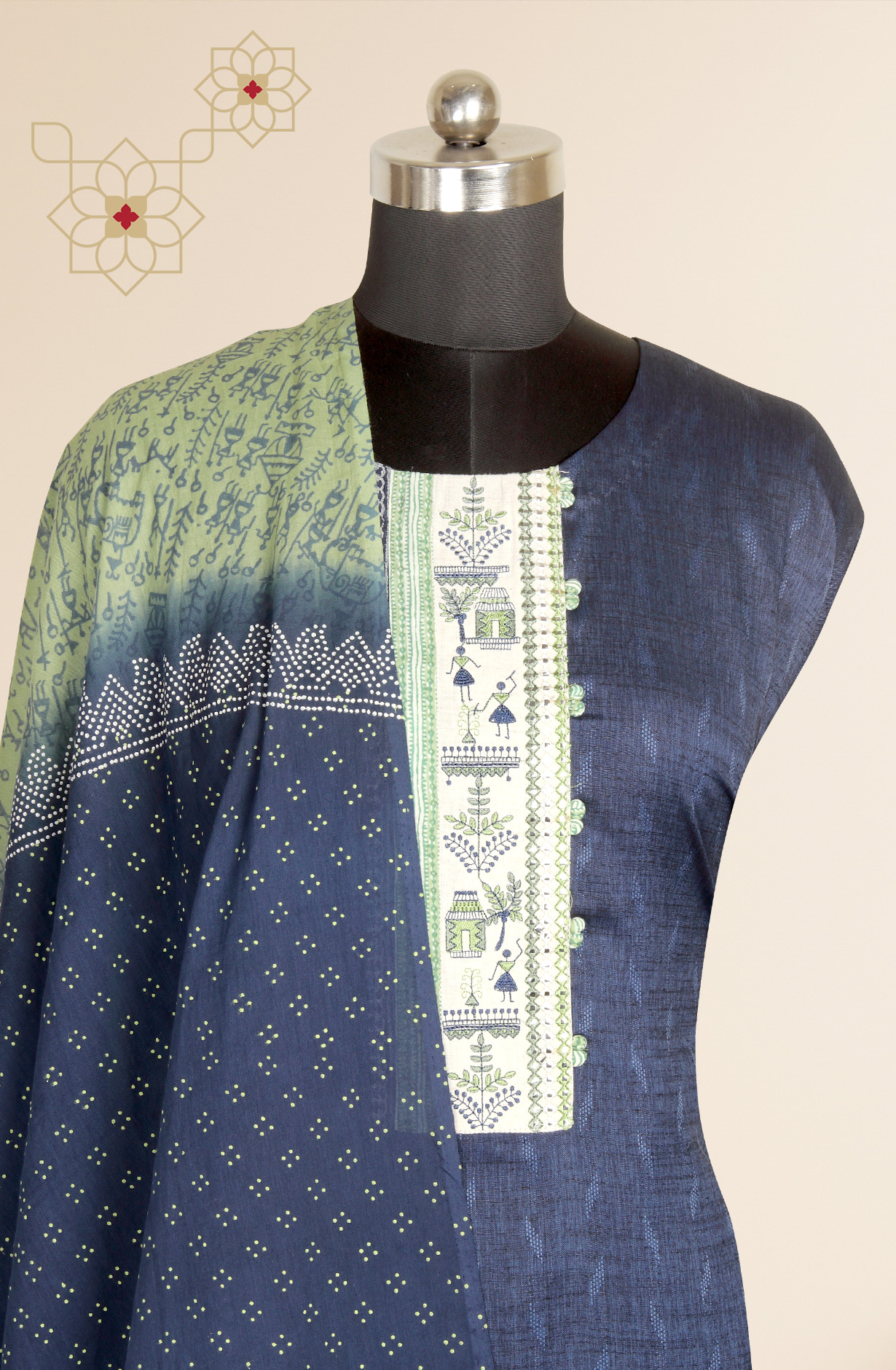 Blue Modal Printed Salwar Suit-sets - 984-FMAD503