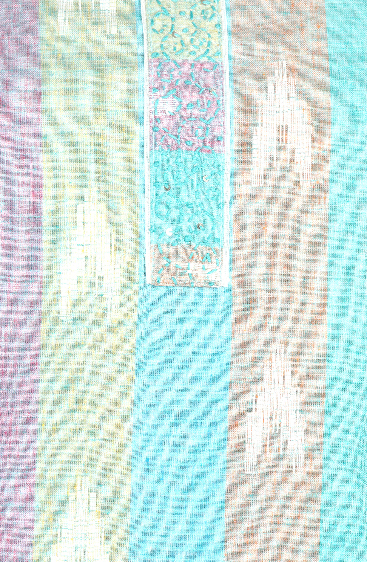 Multi-coloured Cotton Salwar Kameez with Beautiful Kantha Work Dupatta - 984-FMHA101A