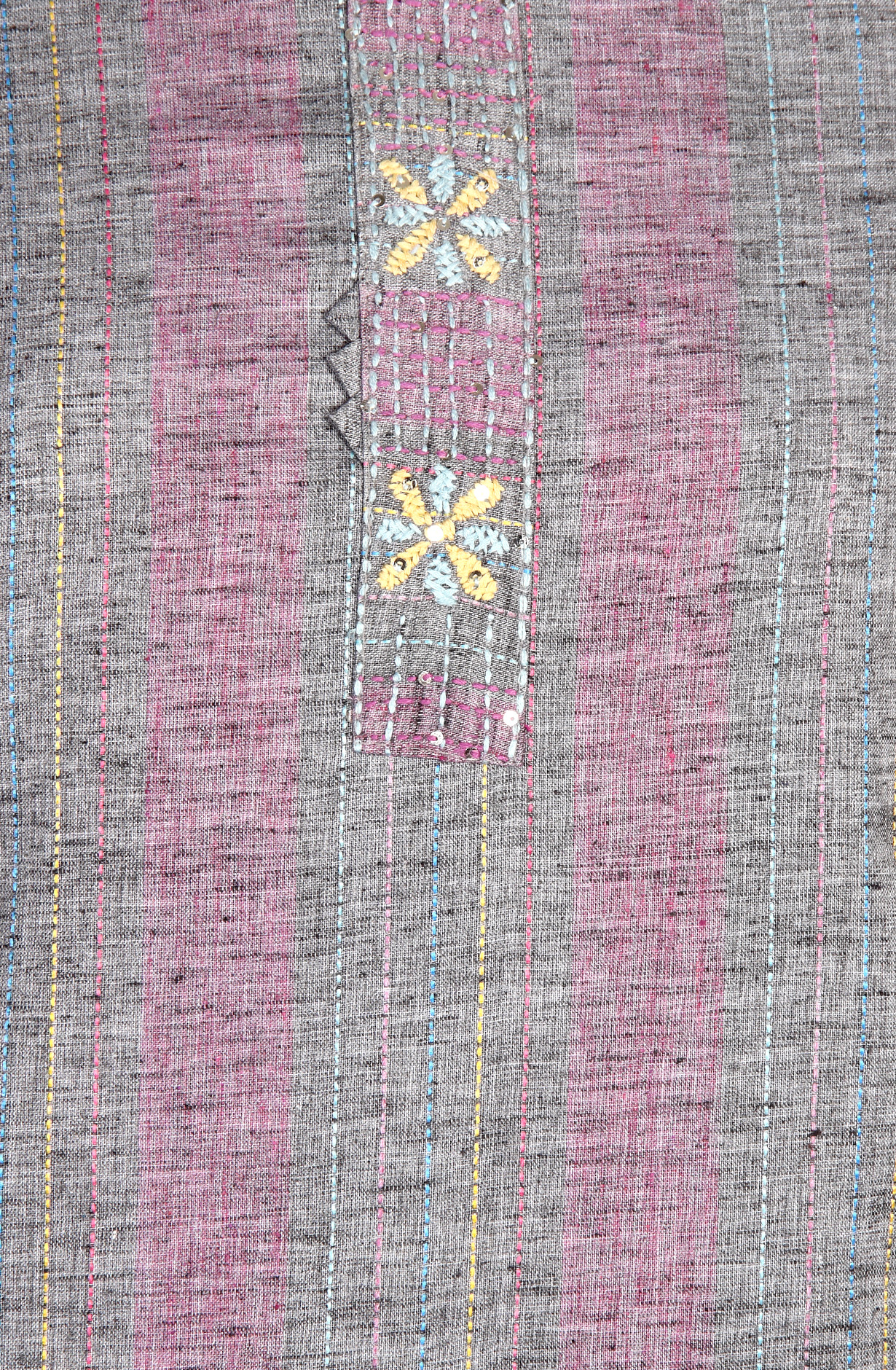 Grey Cotton Salwar Kameez with Beautiful Kantha Work Dupatta - 984-FMHA106