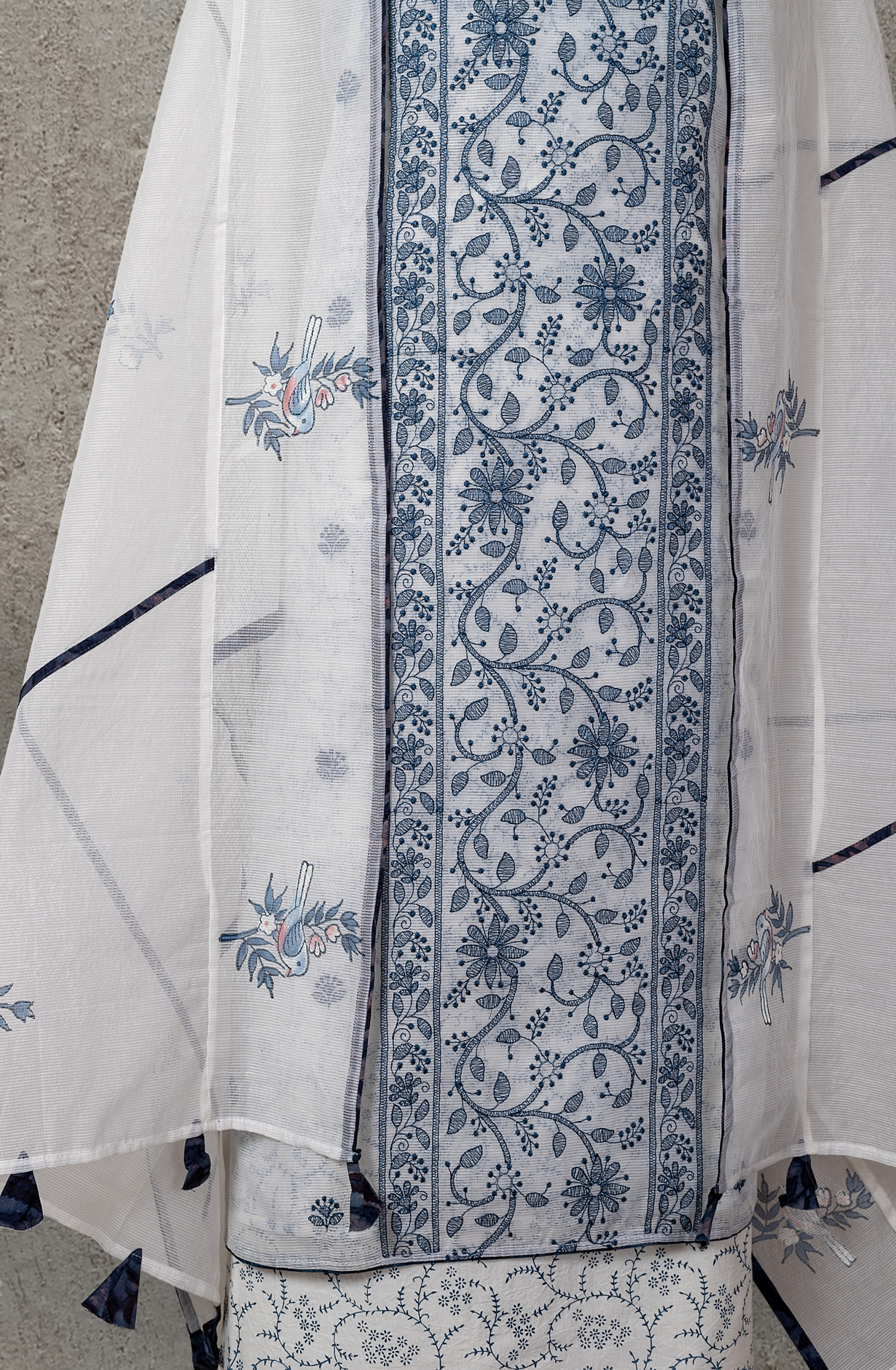 Cream Kota Beautiful Embroidered Salwar Suit with Dupatta - 984-FMHA155