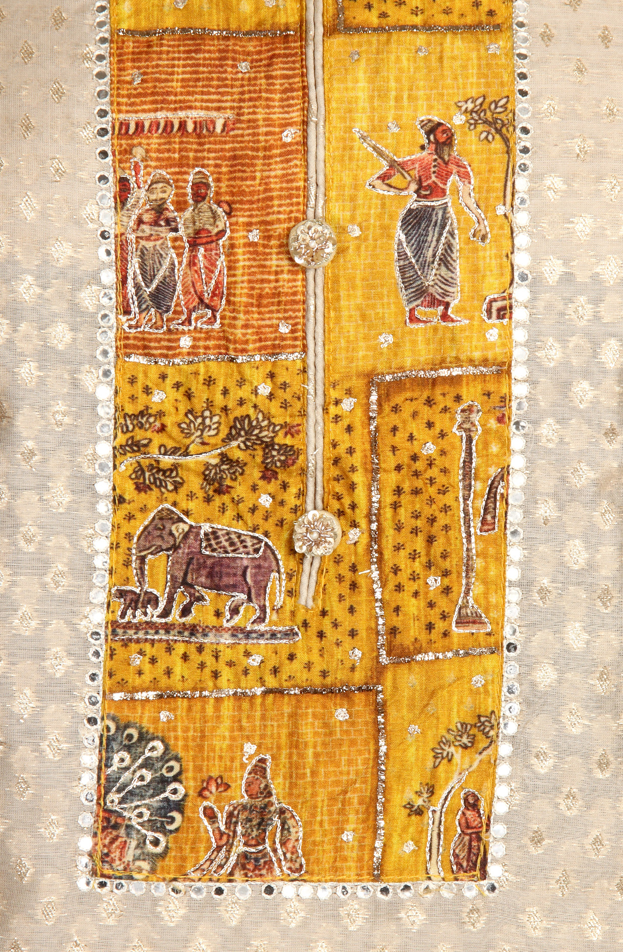 Beige Chanderi Suit-set with Beautiful Dupatta - 984-FMNK-KBBM