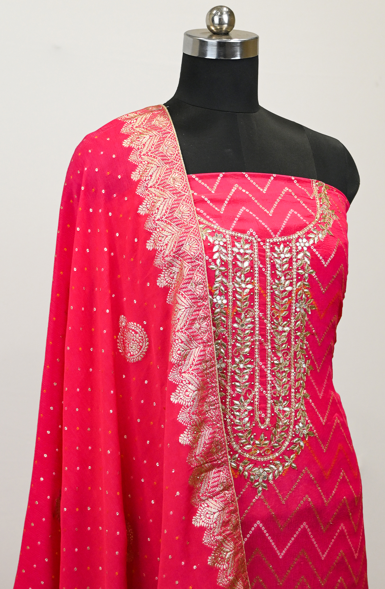 Rani Chiffon Suit Set with Beautiful Dupatta - 984-FMRSG3324B