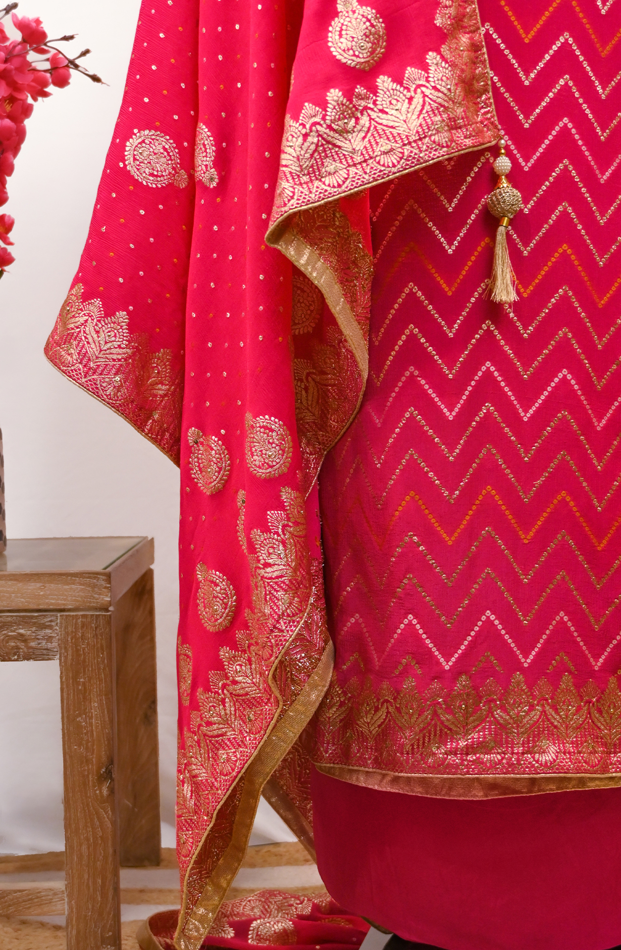 Rani Chiffon Suit Set with Beautiful Dupatta - 984-FMRSG3324B