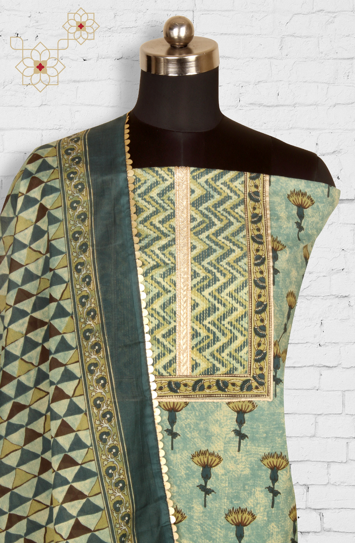 Multi-coloured Cotton Printed Salwar Kameez - 984-FMSP58C