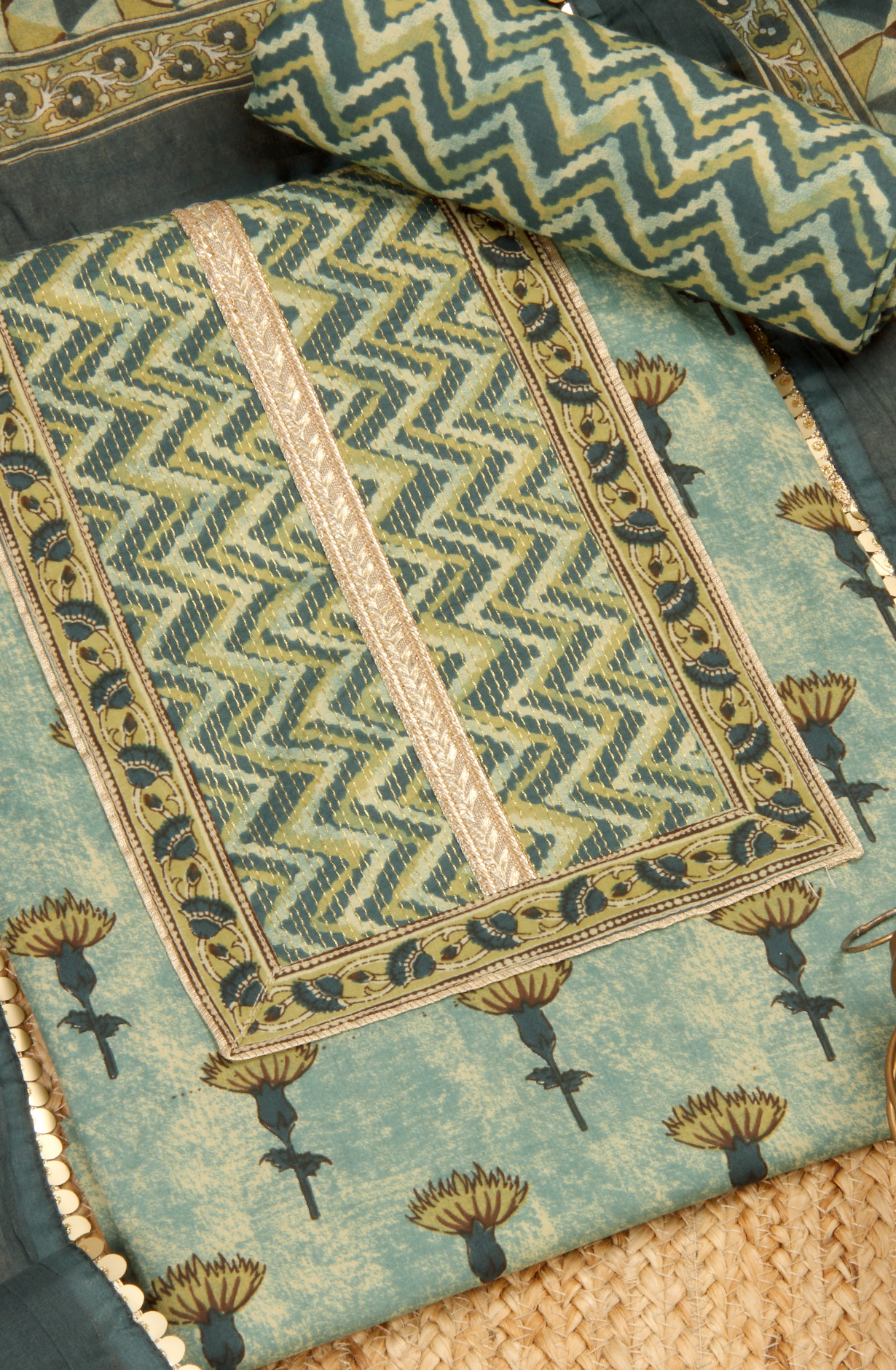 Multi-coloured Cotton Printed Salwar Kameez - 984-FMSP58C