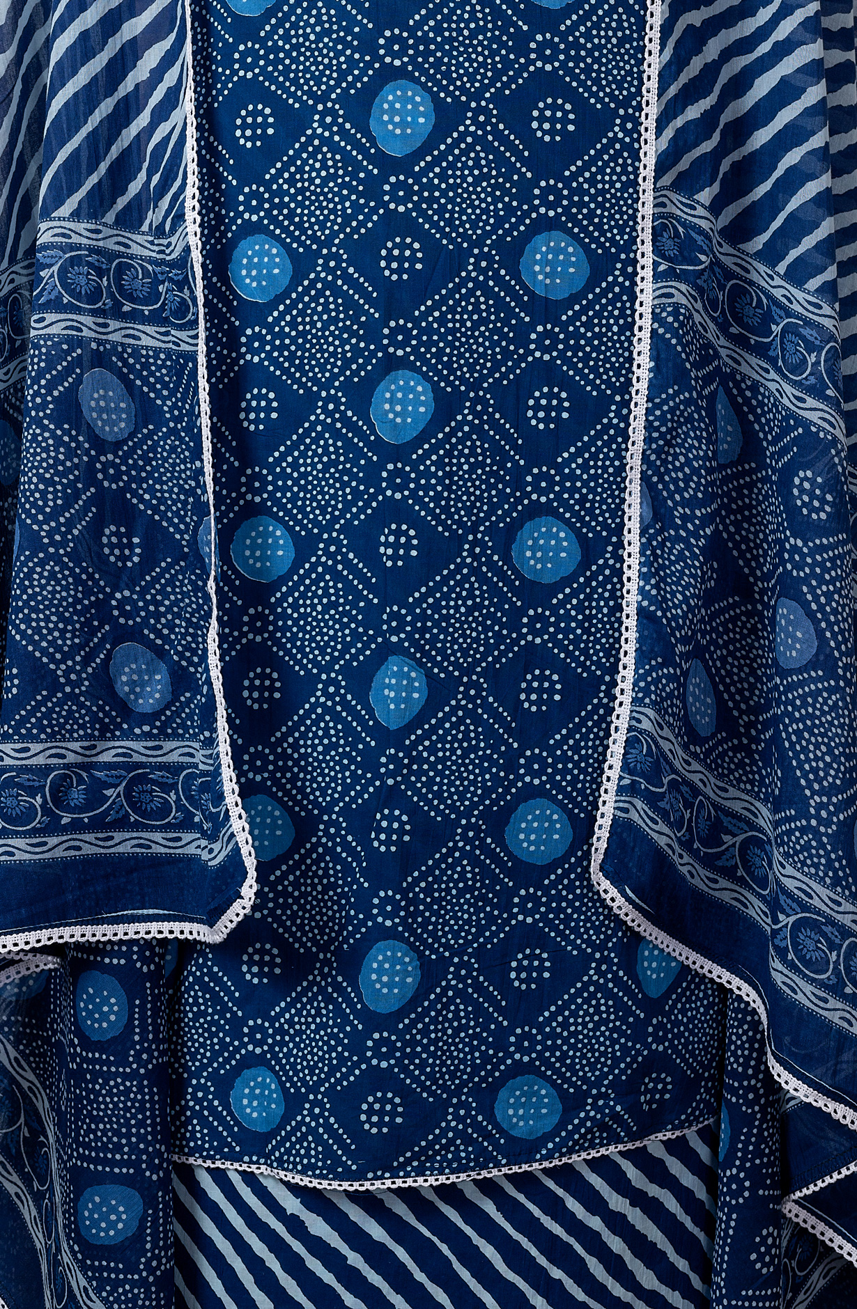 Blue Cotton Printed Salwar Kameez Dupatta - 984-FMSP59