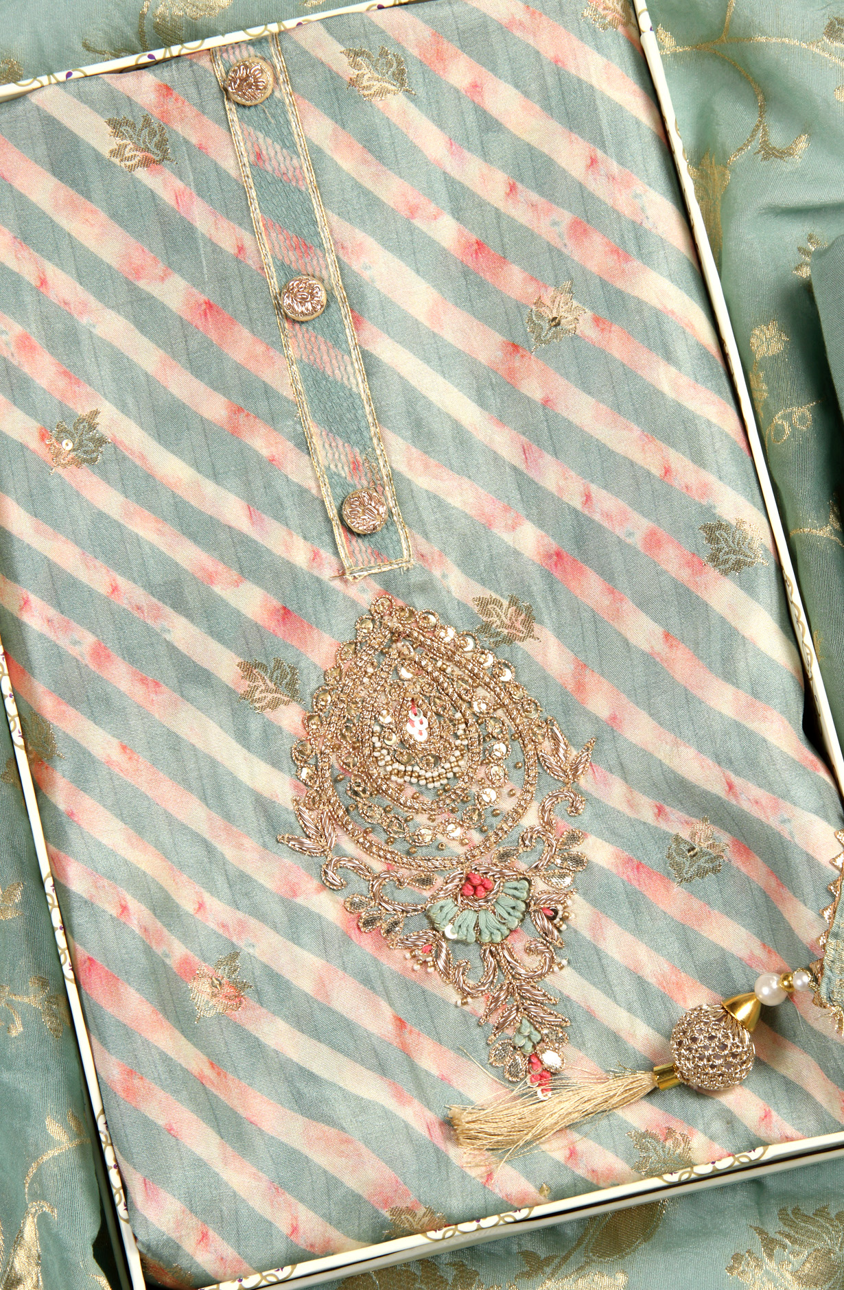 Sea Green Modal Silk Suit-set with Beautiful Dupatta - 984-MCDK