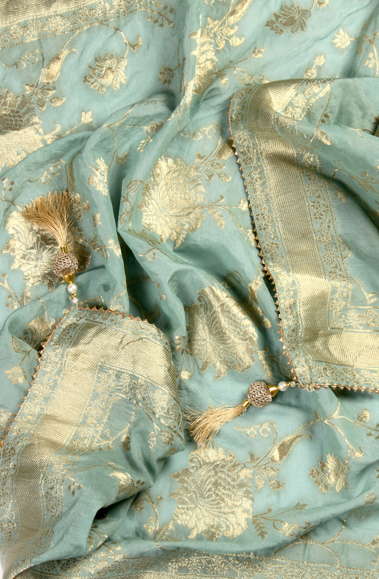 Sea Green Modal Silk Suit-set with Beautiful Dupatta - 984-MCDK