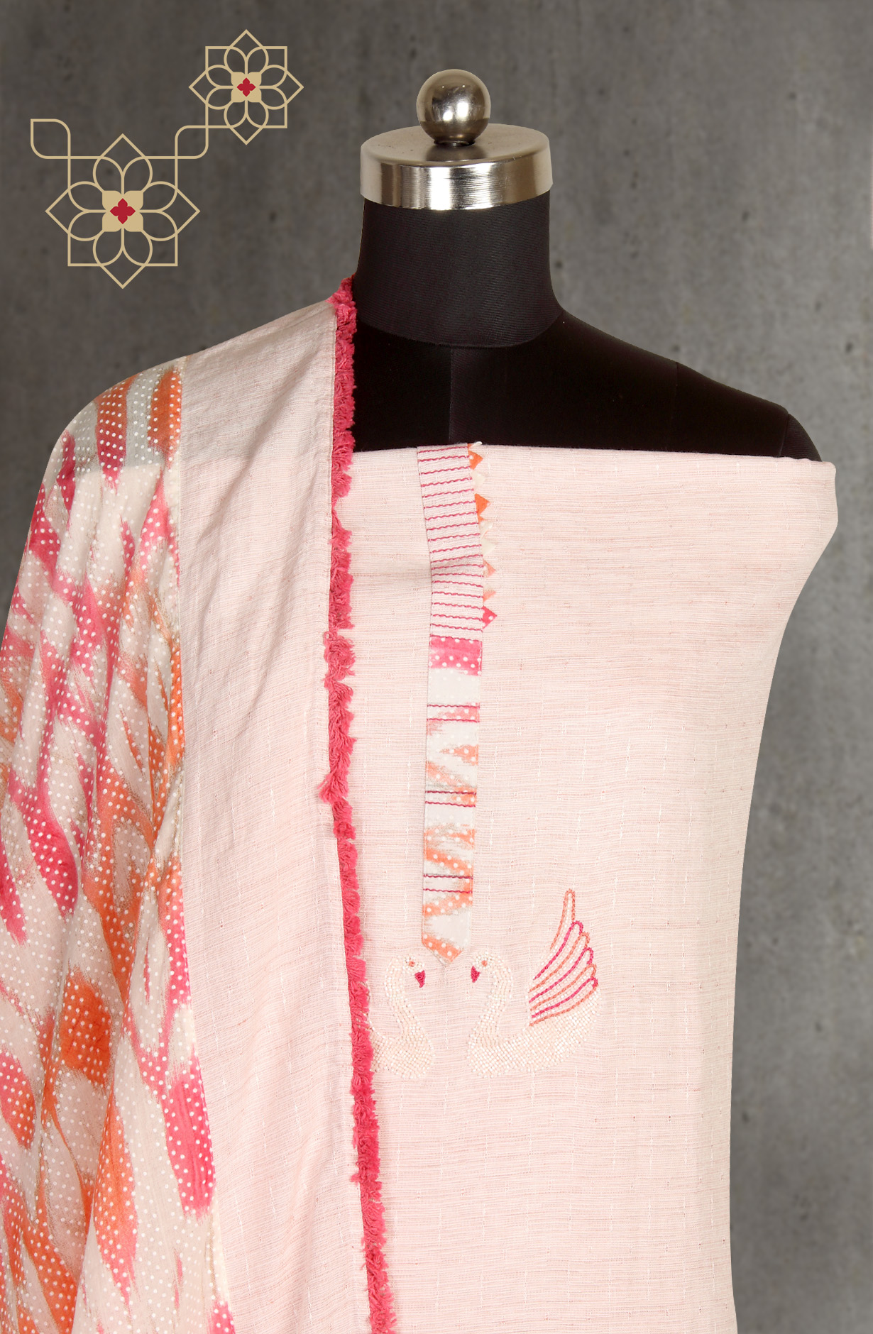 Baby Pink Cotton Salwar Kameez with Beautiful Dupatta - 984-RGIS10061