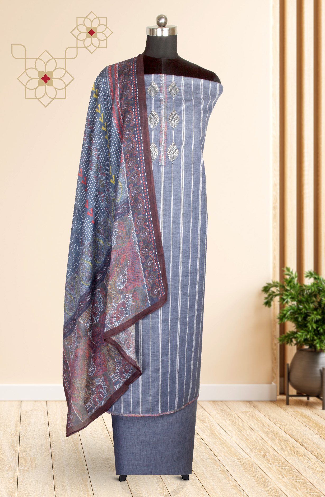 Grey Modal Salwar Kameez with Beautiful Dupatta - 984-RGIS10073