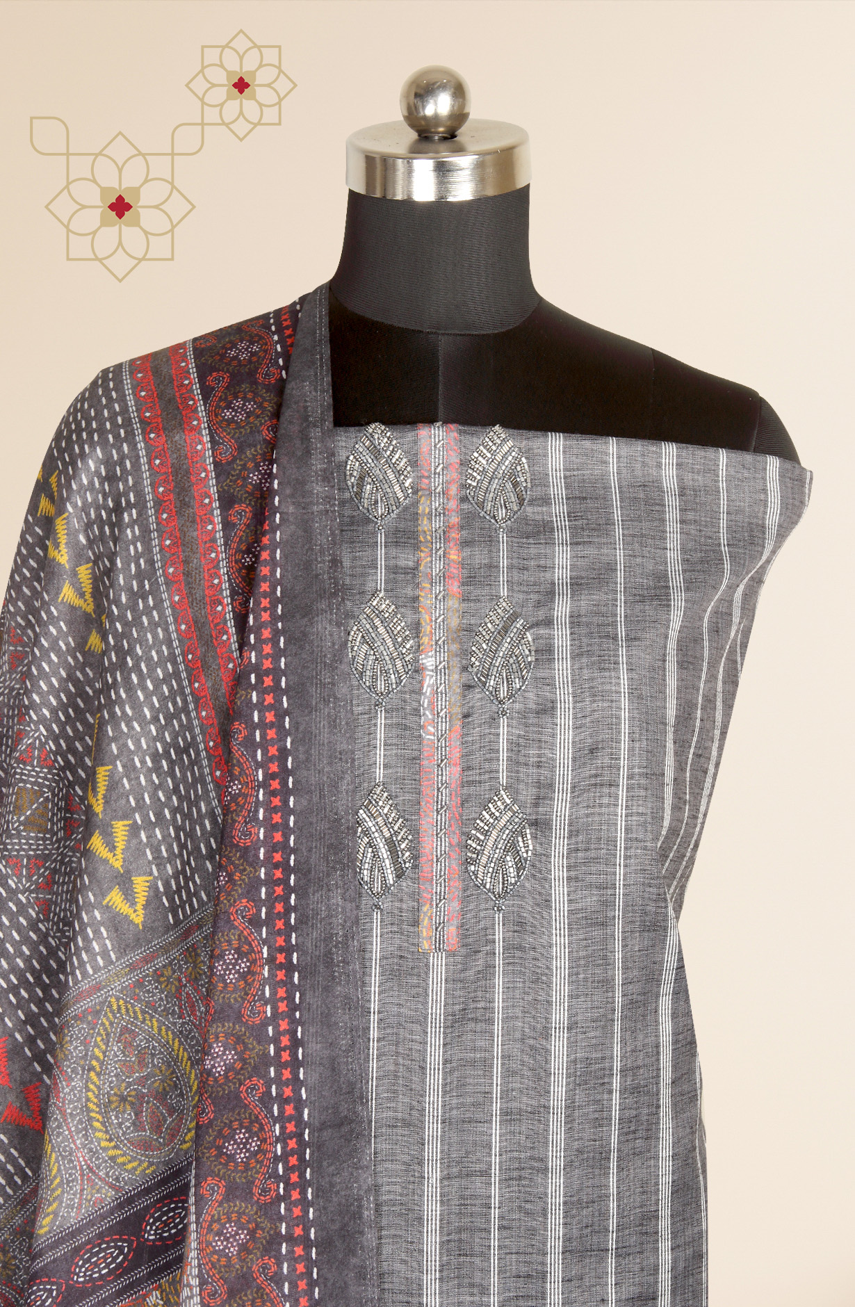 Charcoal Grey Modal Salwar Kameez with Beautiful Dupatta - 984-RGIS10073A