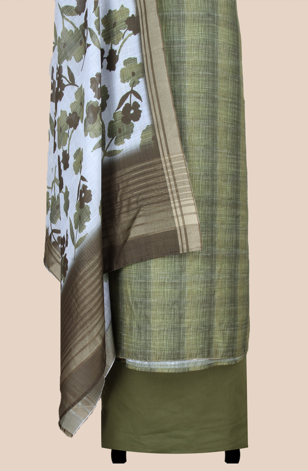 Mehndi Green Linen Digital Printed Unstitched Salwar Suit - 984-RGIS10095A