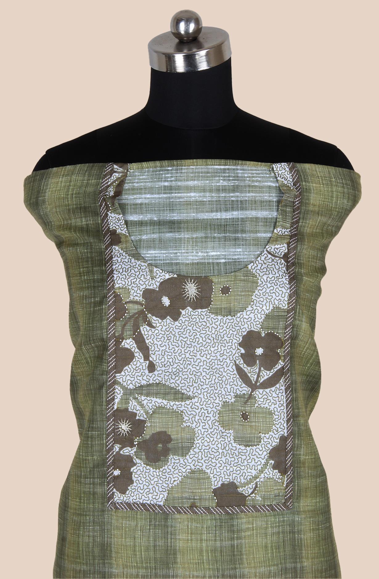 Mehndi Green Linen Digital Printed Unstitched Salwar Suit - 984-RGIS10095A