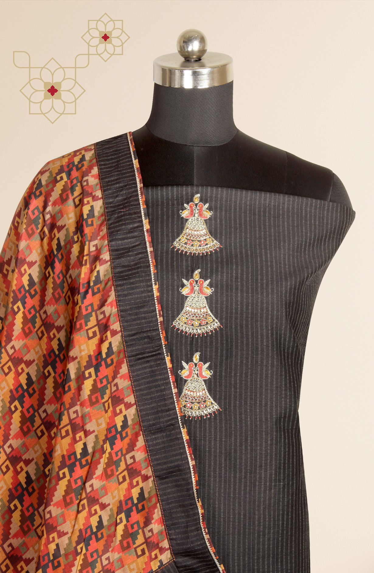 Black Modal Salwar Kameez with Beautiful Dupatta - 984-RGVJ5071