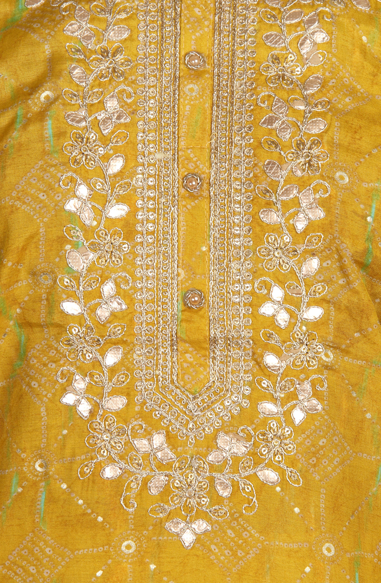 Mustard Modal Unstitched Suit-set with Chiffon Dupatta - 993-14932