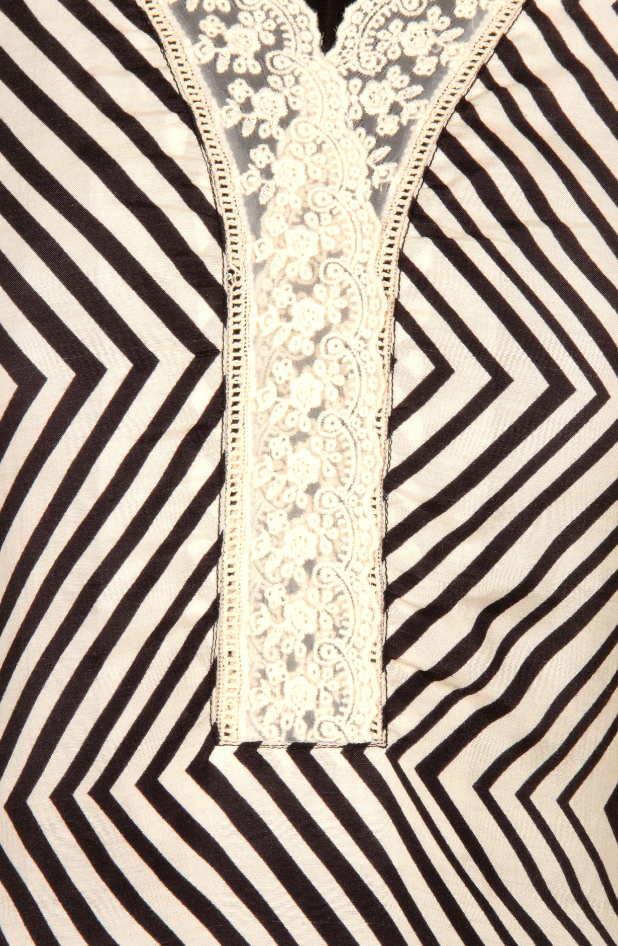 Cream and Black Muslin Salwar Suit with Trendy Dupatta - 993-15856