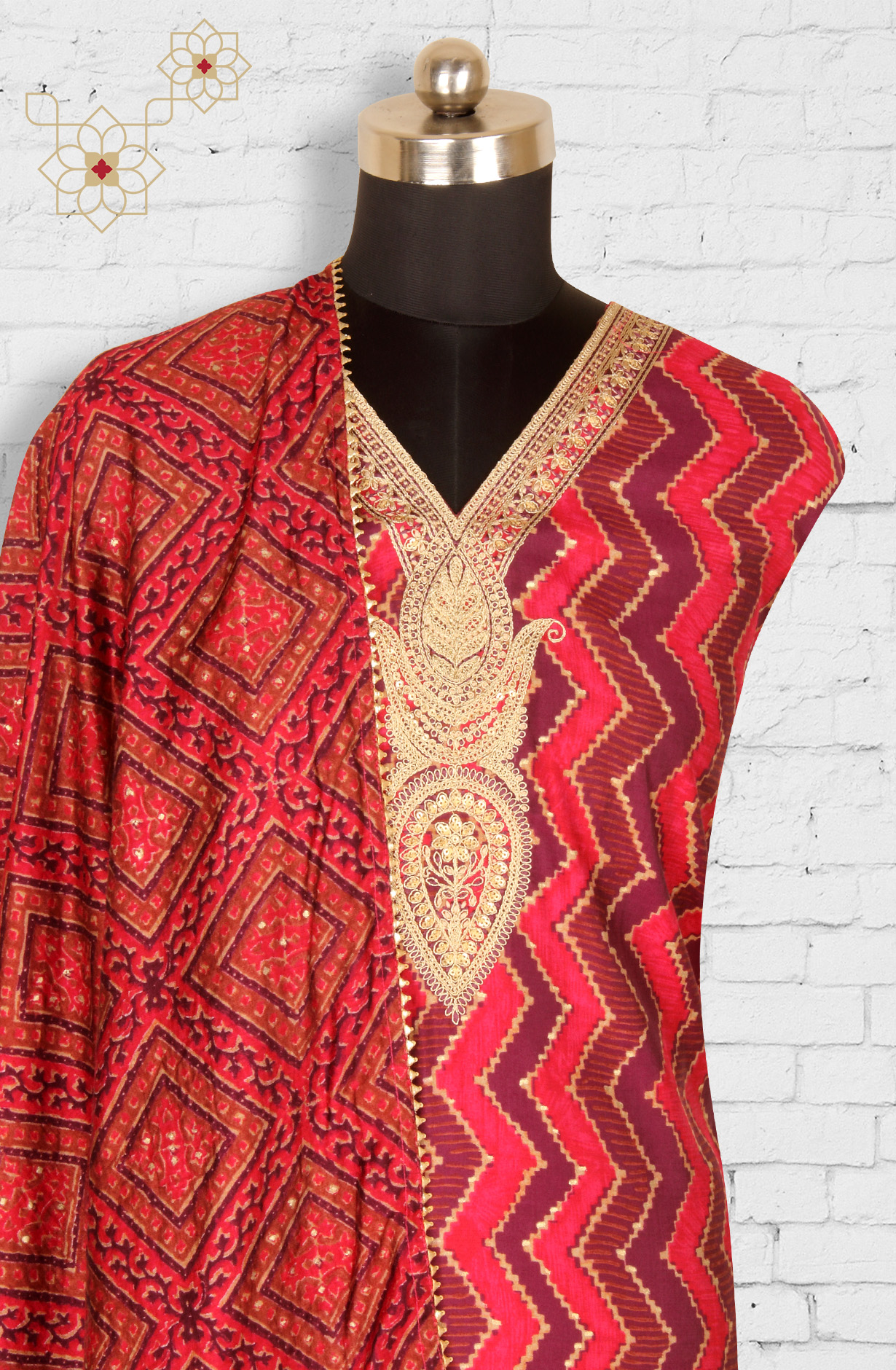 Purple Modal Cotton Unstitched Suit with Dupatta - 993-16156A