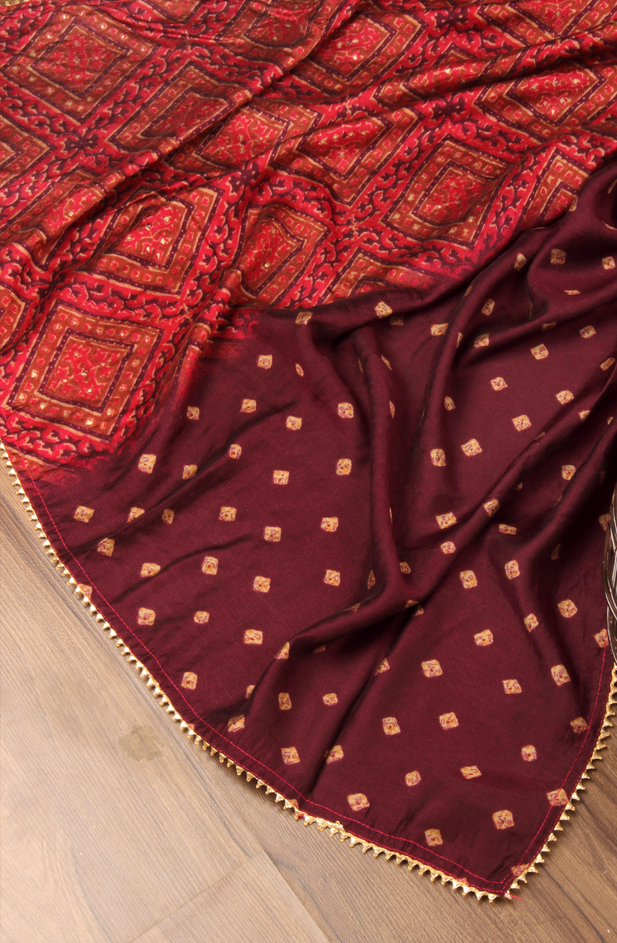 Purple Modal Cotton Unstitched Suit with Dupatta - 993-16156A