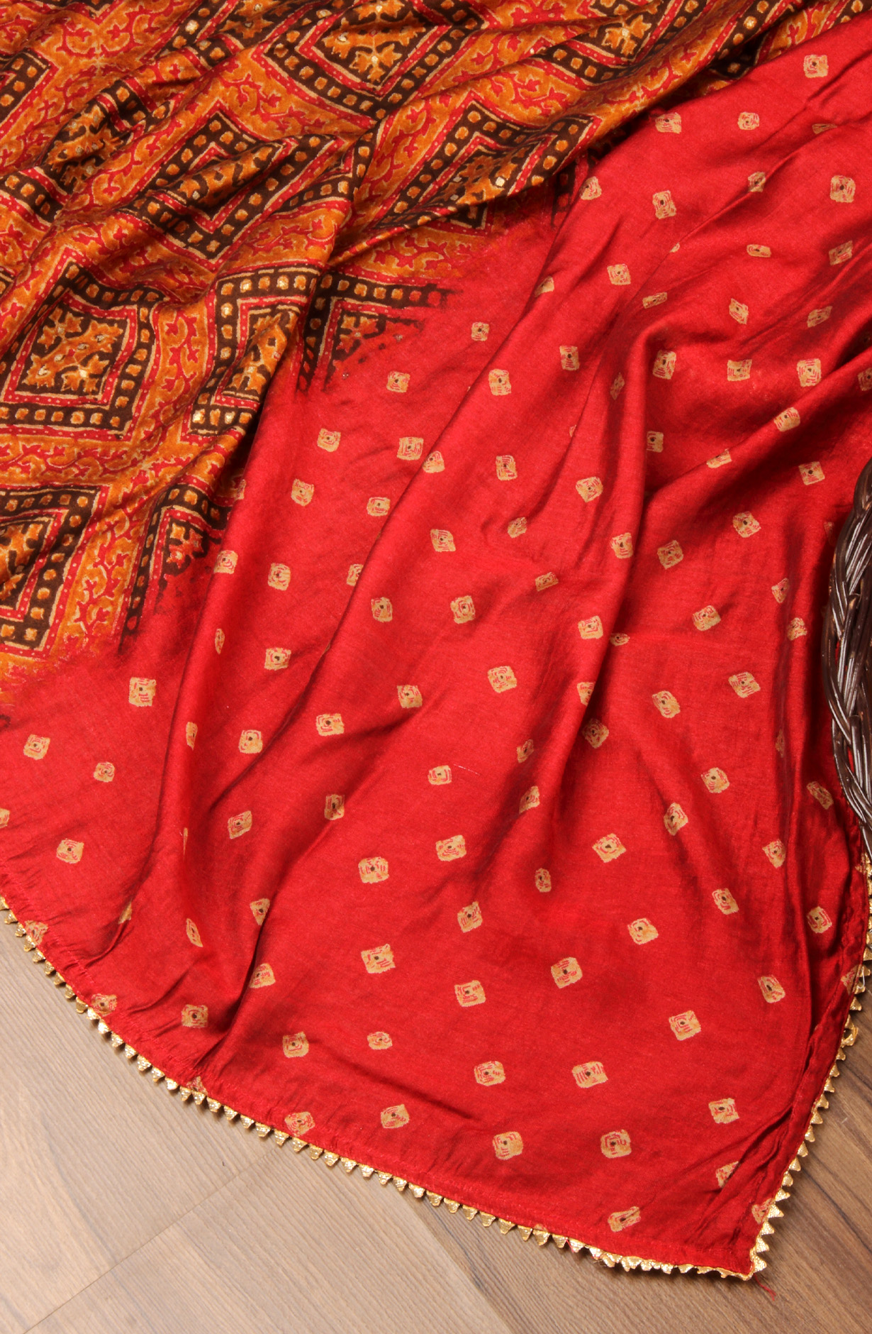 Maroon Modal Cotton Unstitched Suit with Dupatta - 993-16156B