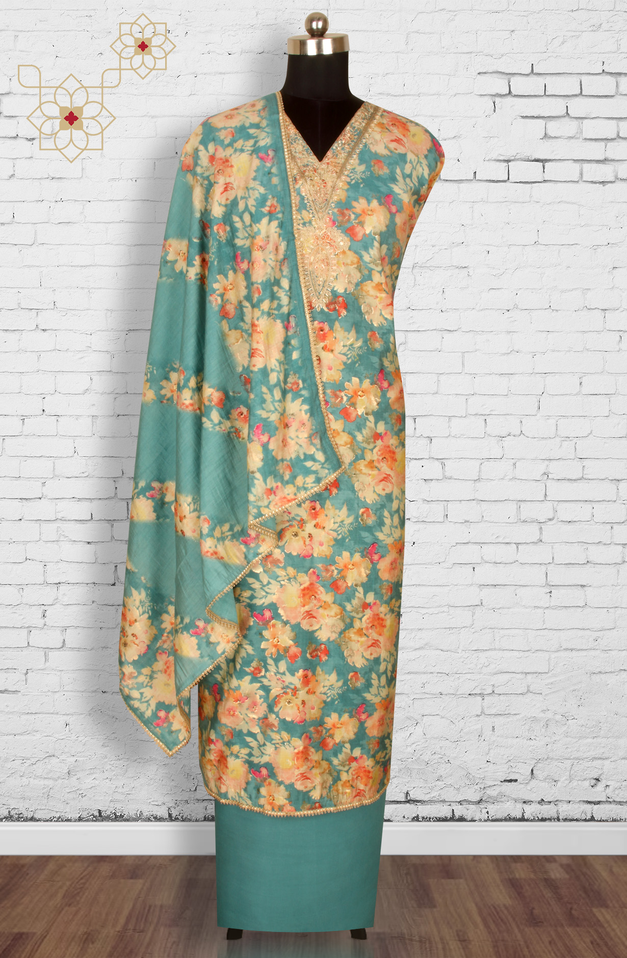 Multi-coloured Beautiful Modal Unstitched Salwar Kameez - 993-16325A