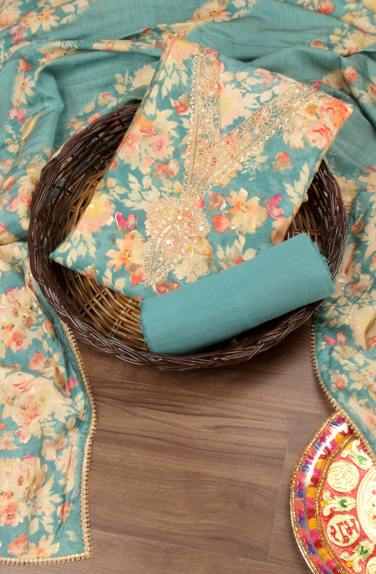 Multi-coloured Beautiful Modal Unstitched Salwar Kameez - 993-16325A