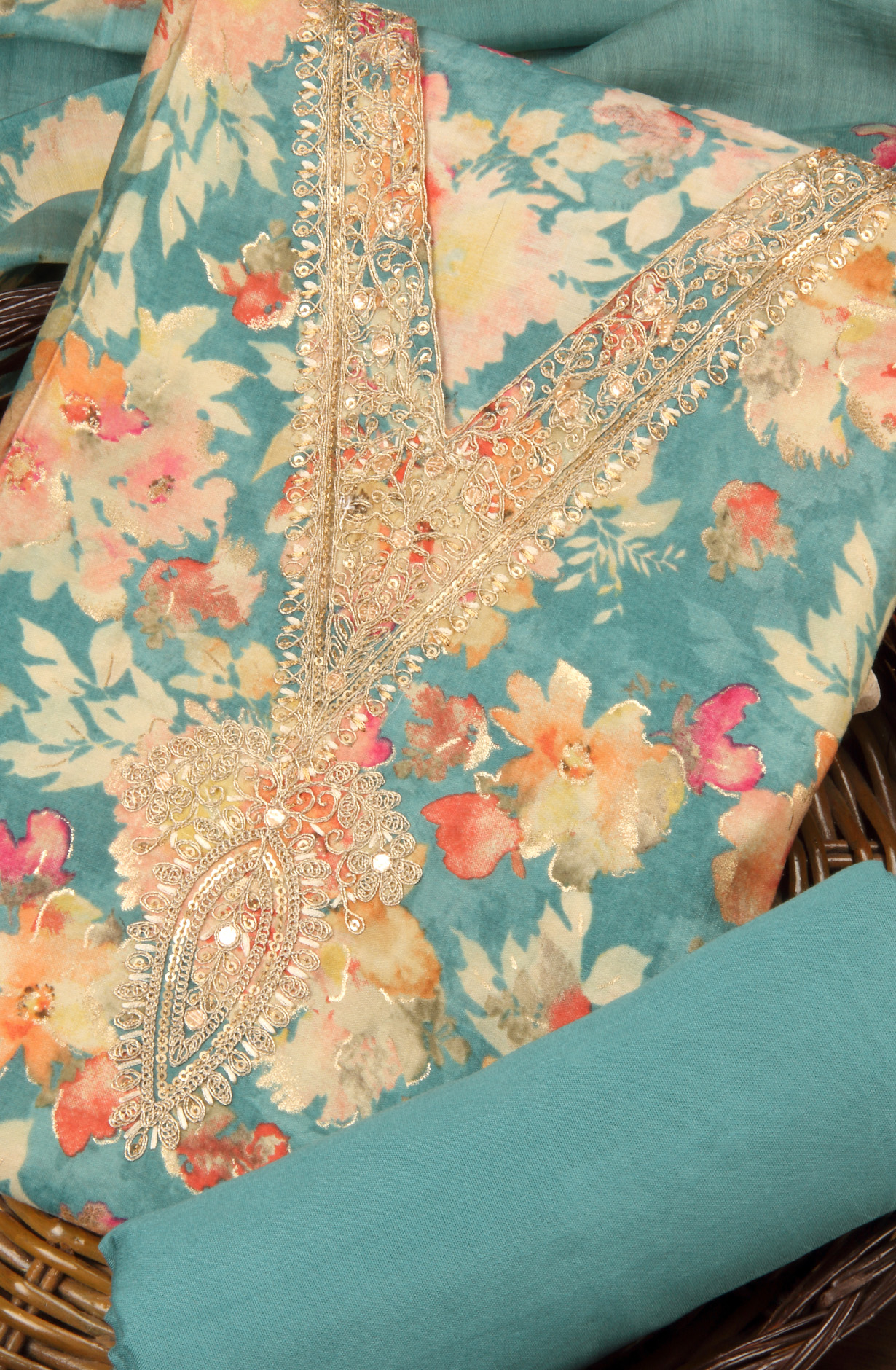 Multi-coloured Beautiful Modal Unstitched Salwar Kameez - 993-16325A