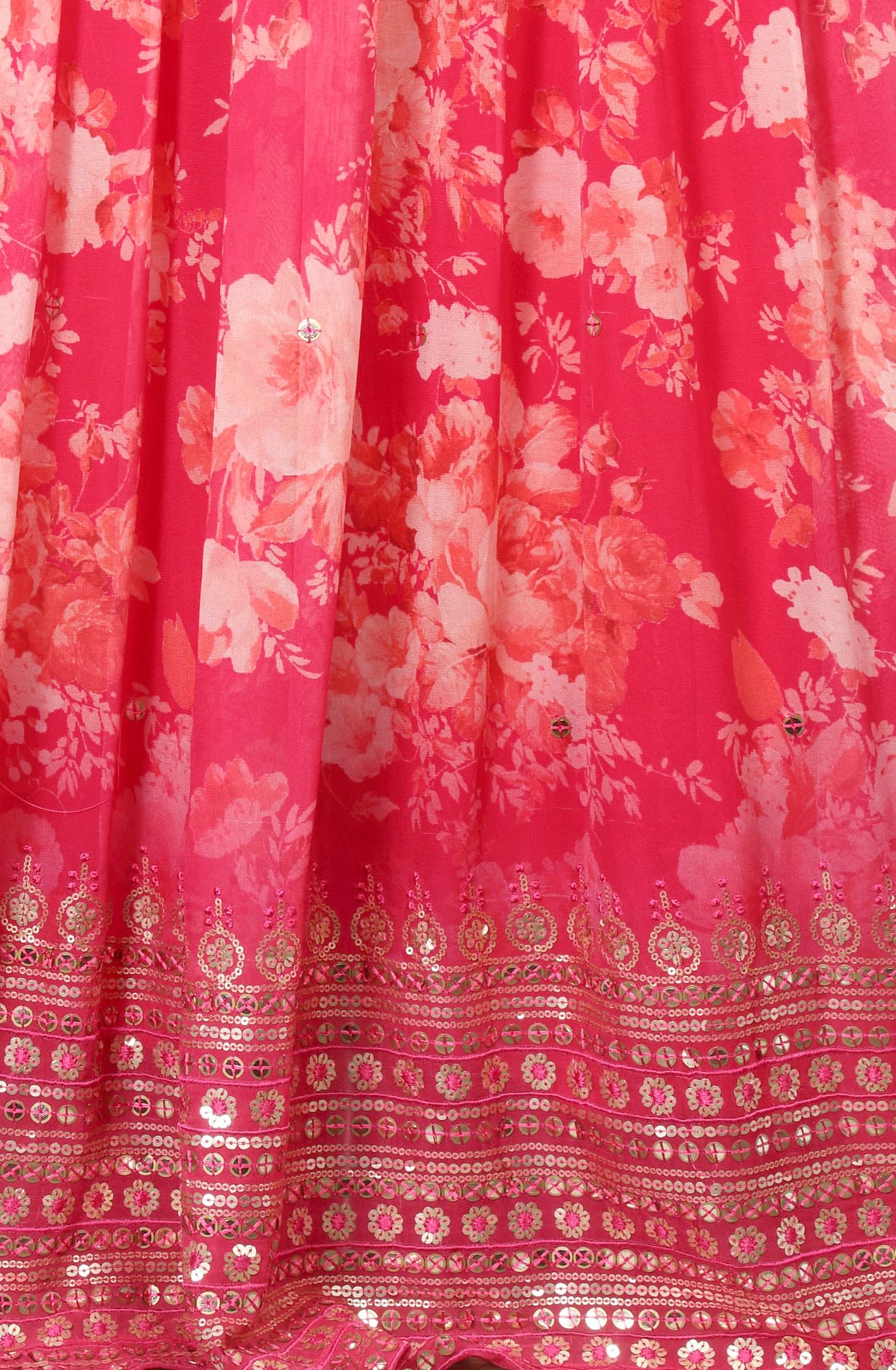 Pink Designer Readymade Georgette Gown with Net Dupatta - 995-572