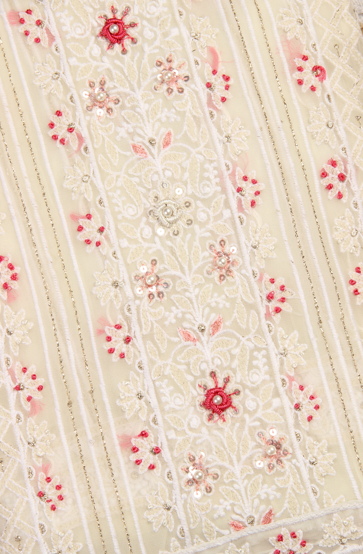 Cream Designer Georgette Salwar Kameez with Chiffon Dupatta - 999-20062