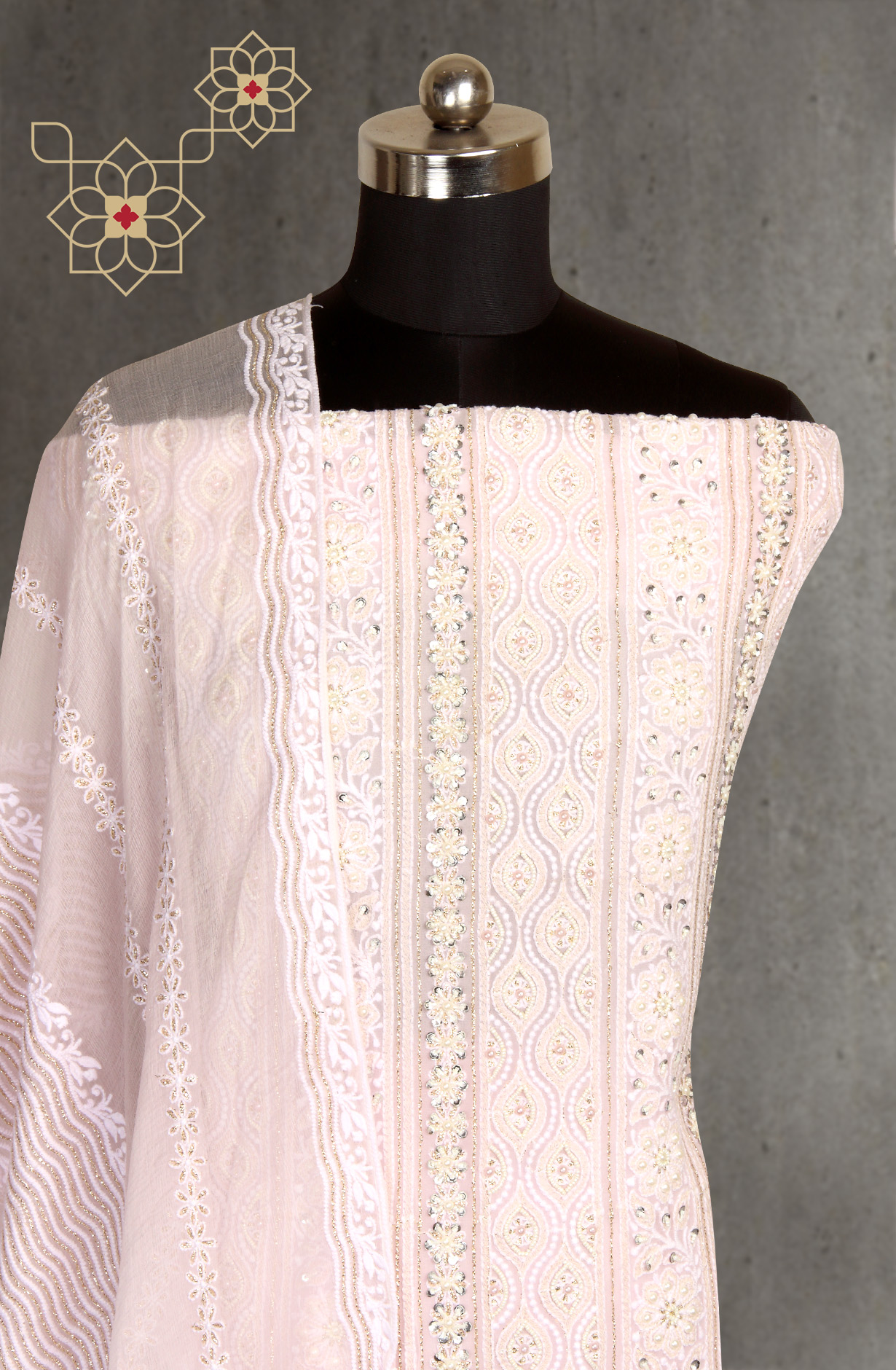 Lavender Designer Georgette Salwar Kameez with Chiffon Dupatta - 999-21078