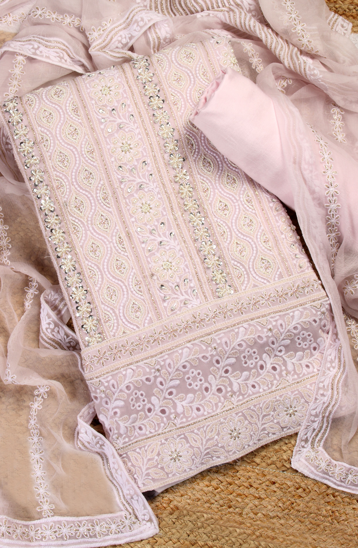 Lavender Designer Georgette Salwar Kameez with Chiffon Dupatta - 999-21078