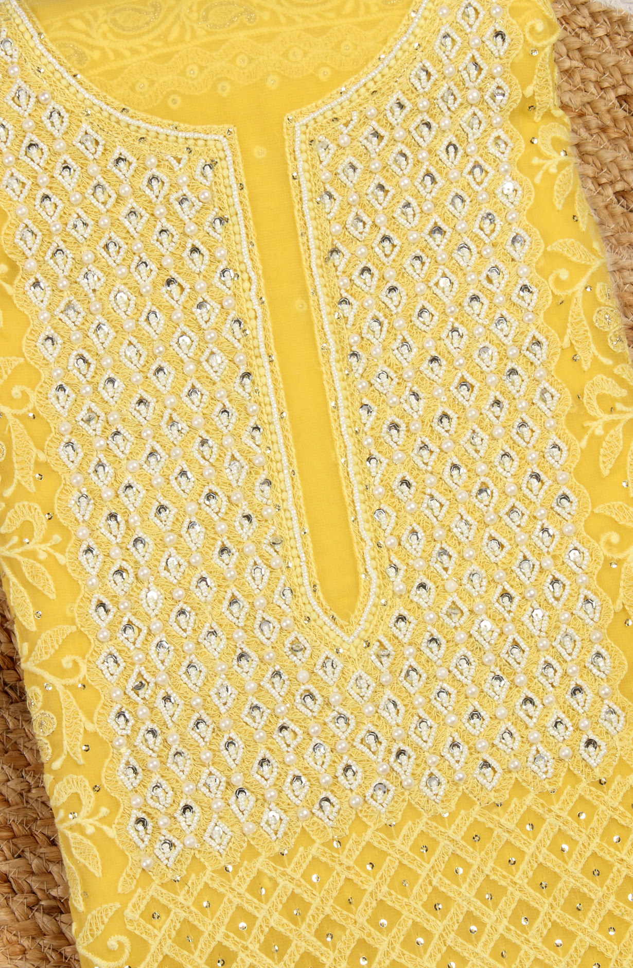 Yellow Designer Georgette Salwar Kameez with Chiffon Dupatta - 999-22026-1C