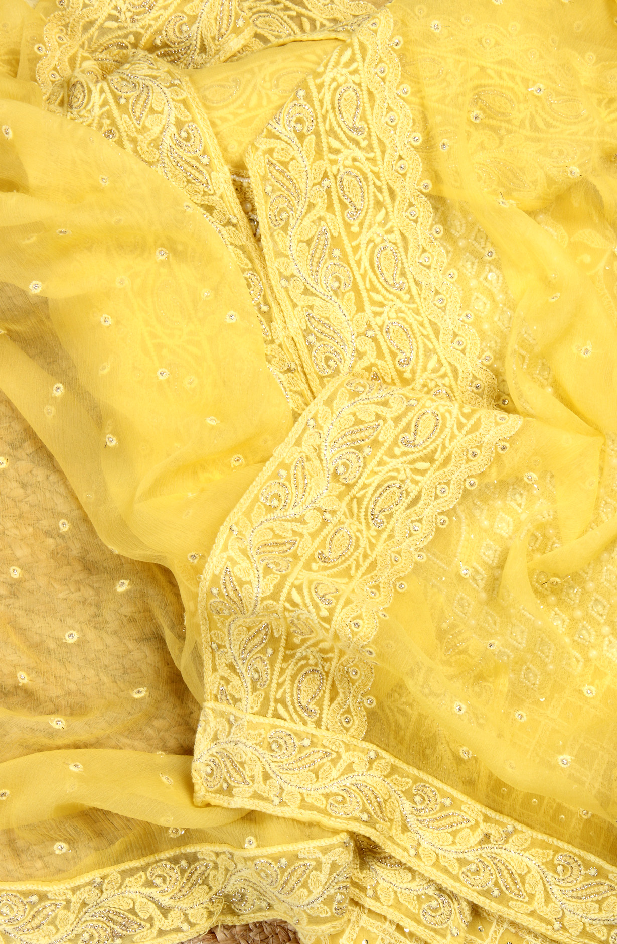 Yellow Designer Georgette Salwar Kameez with Chiffon Dupatta - 999-22026-1C