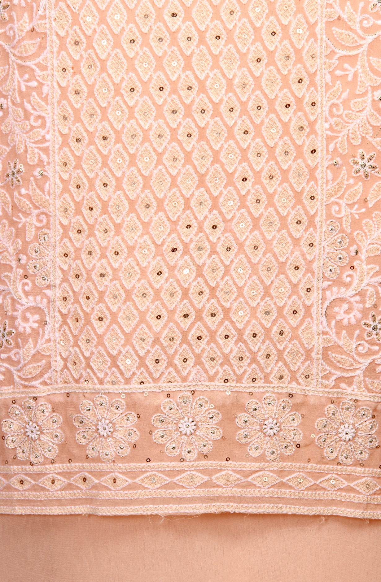 Peach Designer Georgette Salwar Kameez with Chiffon Dupatta - 999-22029-1D