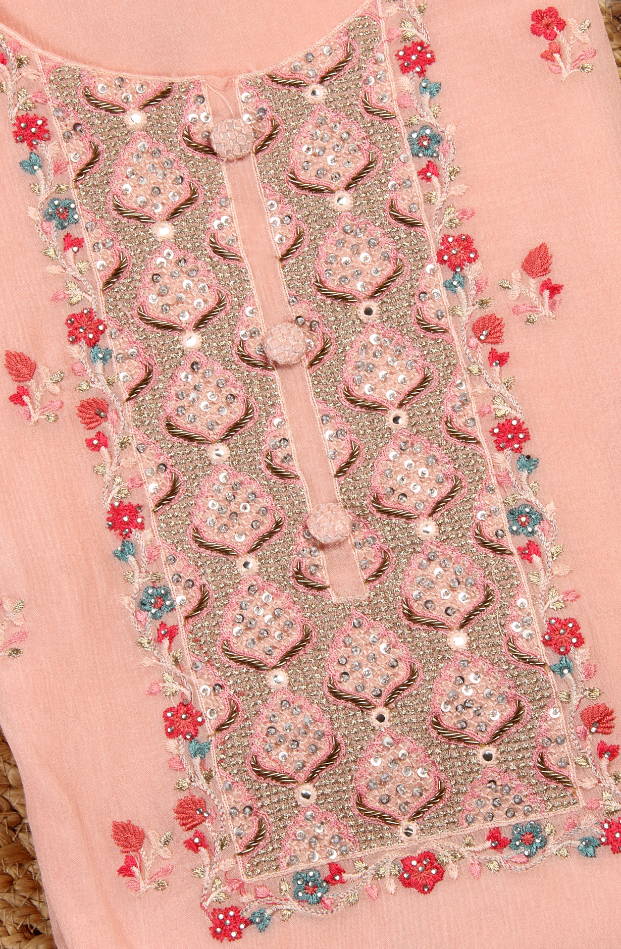 Pink Designer Crepe Salwar Kameez with Chiffon Dupatta - 999-SM0101B