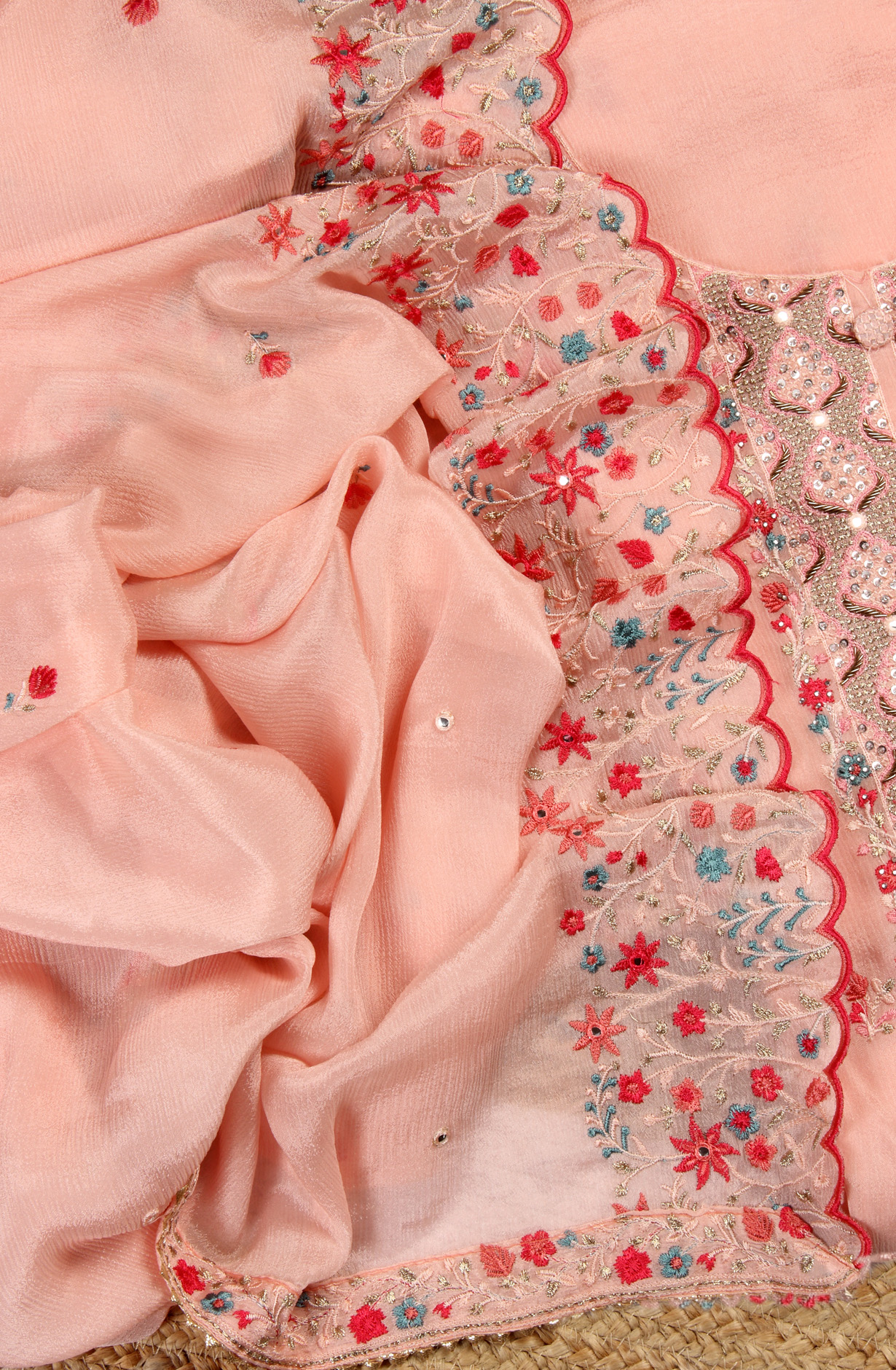 Pink Designer Crepe Salwar Kameez with Chiffon Dupatta - 999-SM0101B