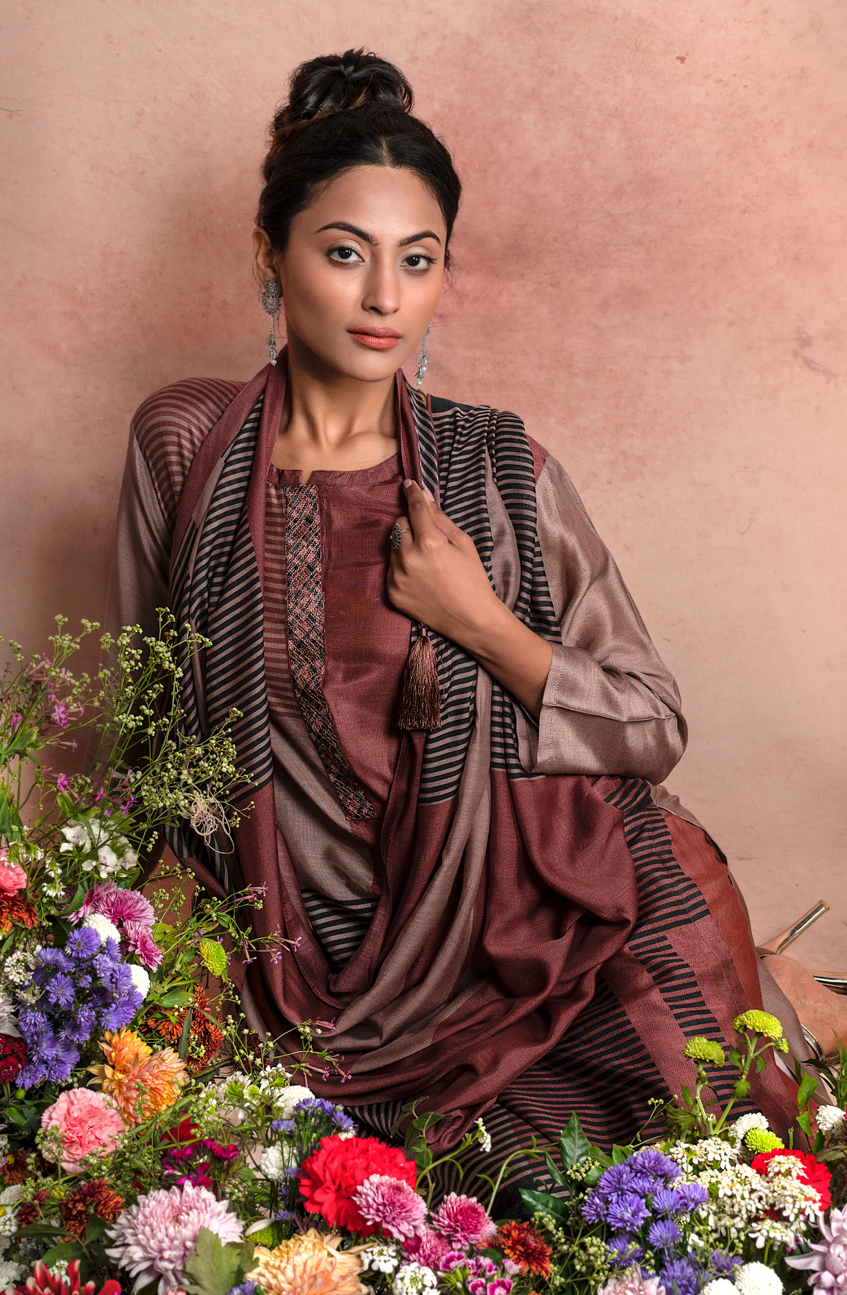 Maroon Muslin Exclusive Digital Print Salwar Suit-sets - AAN1750