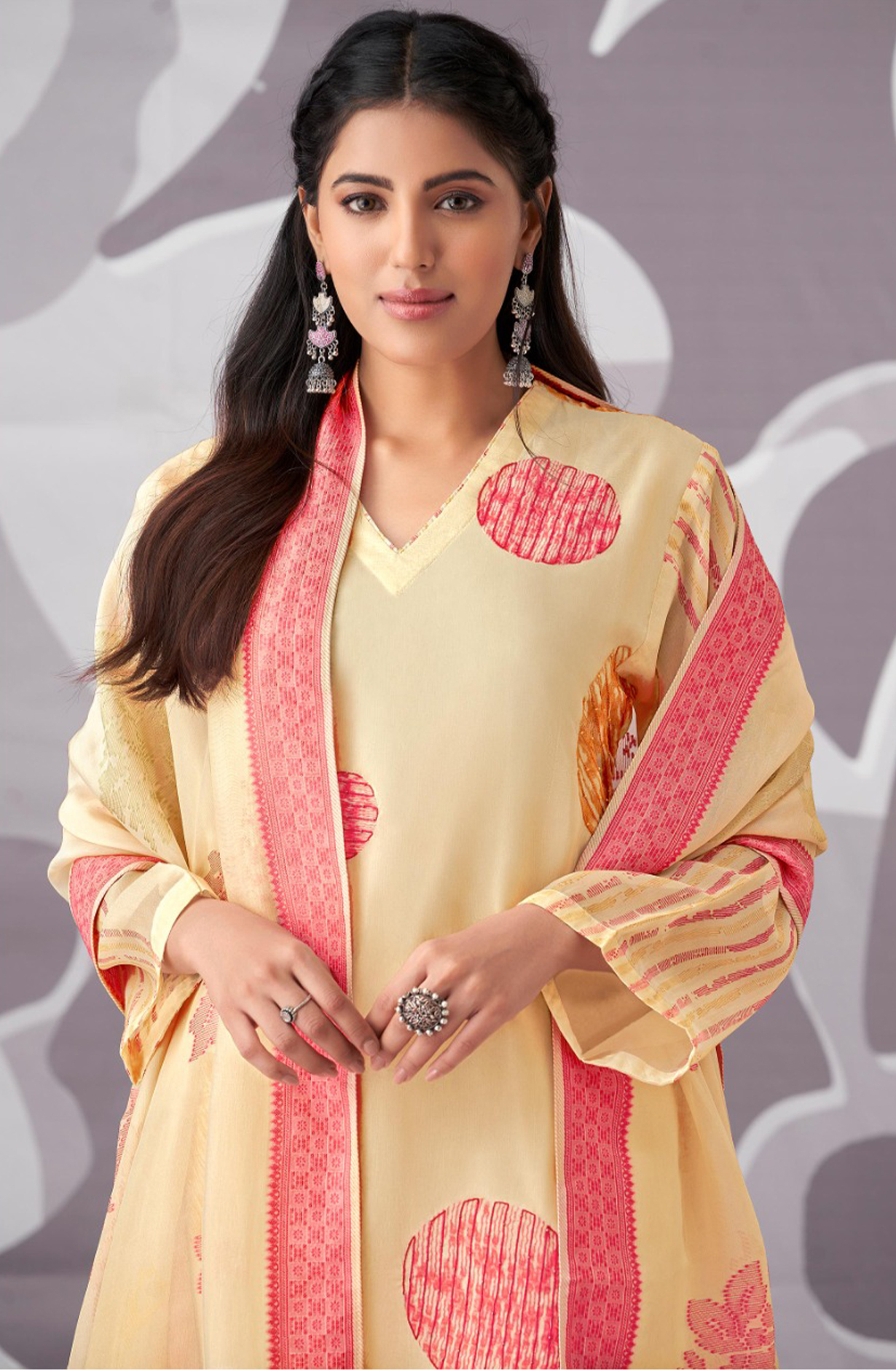 Lemon Digital Printed Beautiful Suit with Handwork with Dupatta - ADH7512