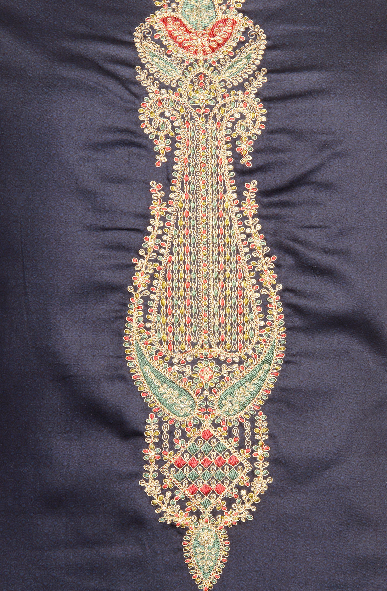 Blue Printed Unstitched Cotton Salwar Kameez - AFS14001