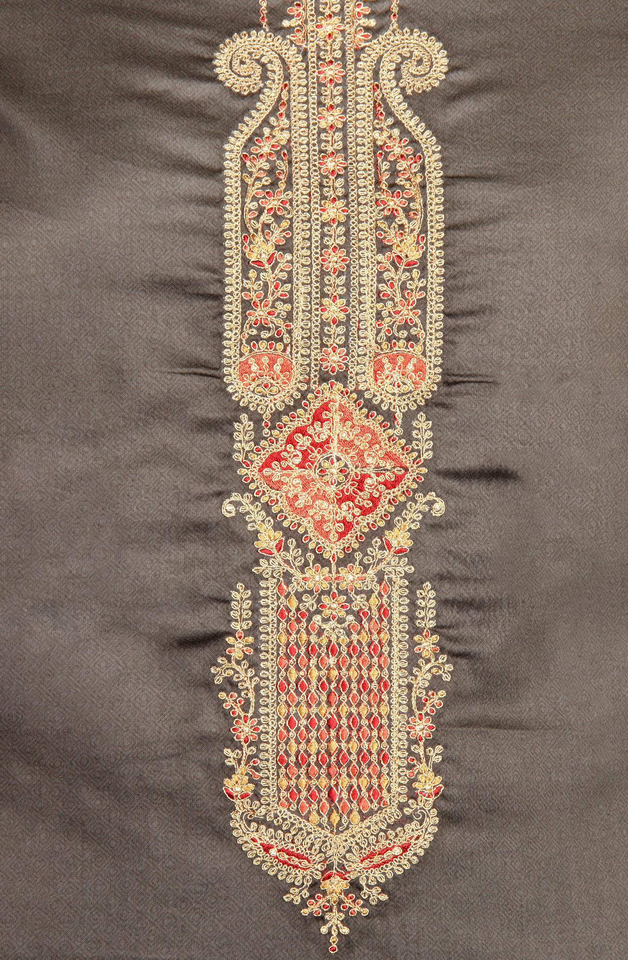 Olive Green Printed Unstitched Cotton Salwar Kameez - AFS14006