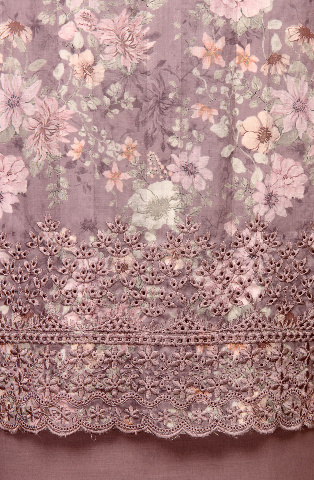 Purple Exclusive Cotton Suit-sets with Chiffon Dupatta - AIS1401B