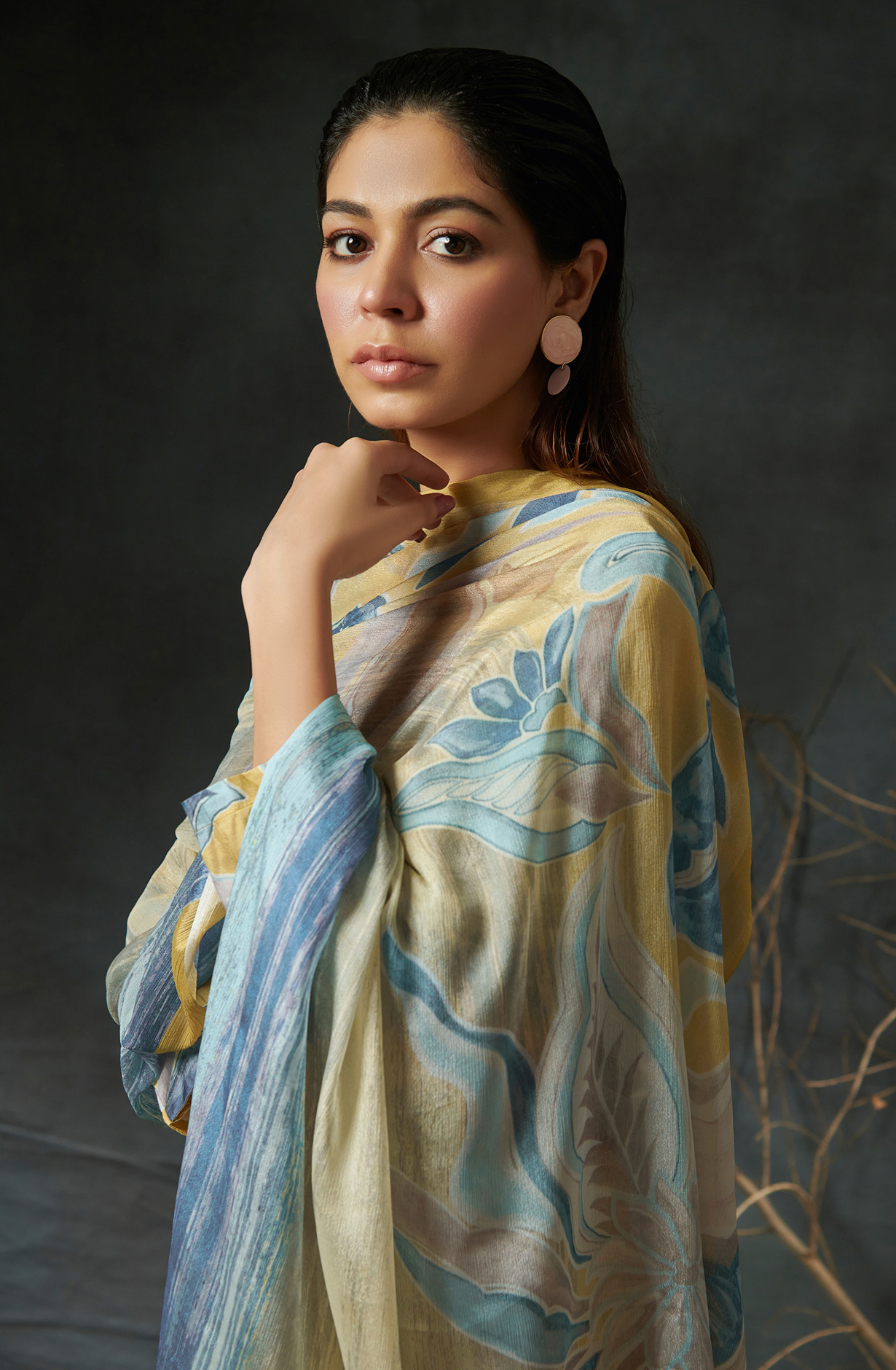 Mustard Beautiful Satin Silk Salwar Suit with Chiffon Dupatta - ALI798