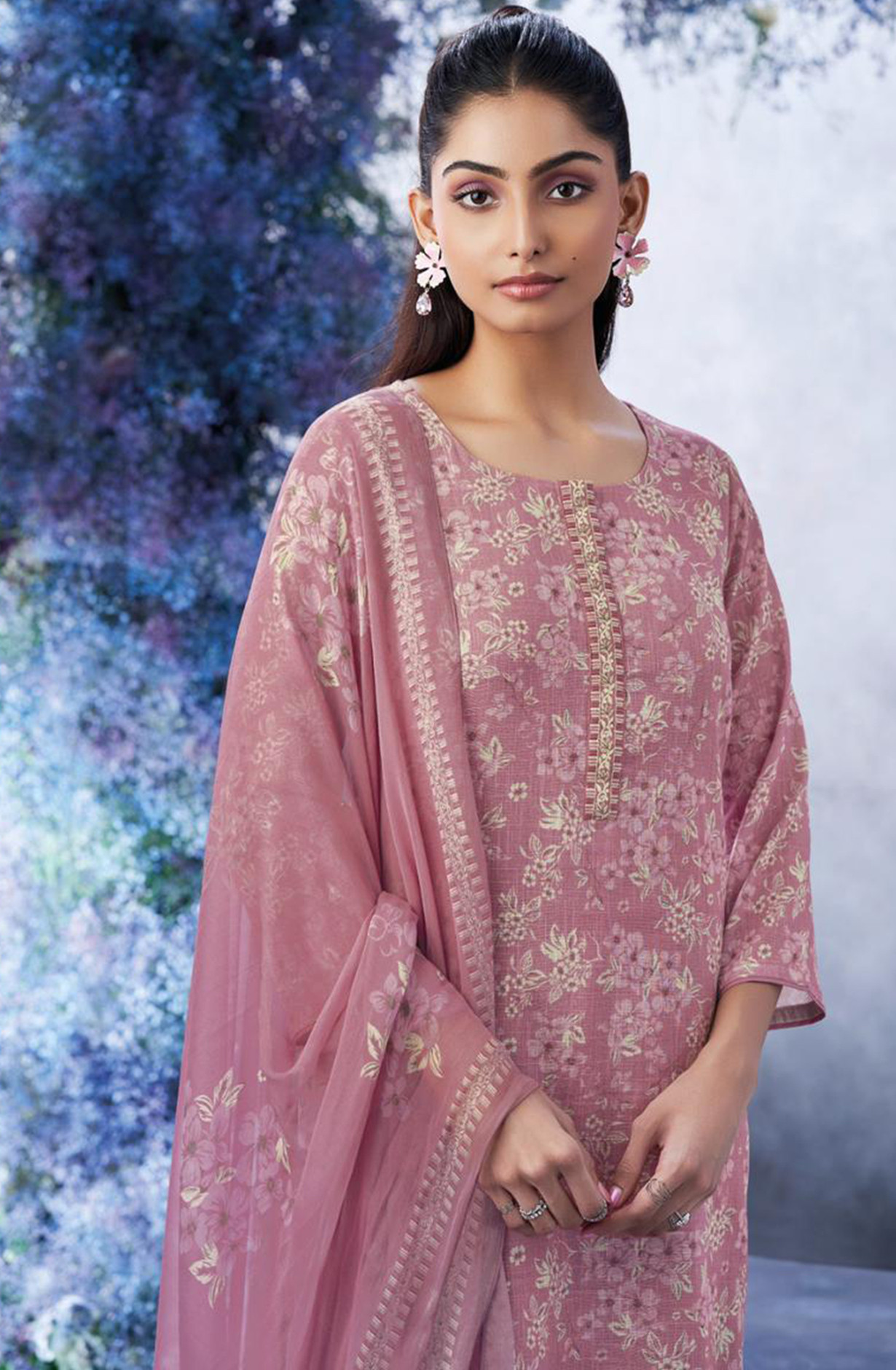 Cotton Linen Suit set with Dupatta - ALTS2851A