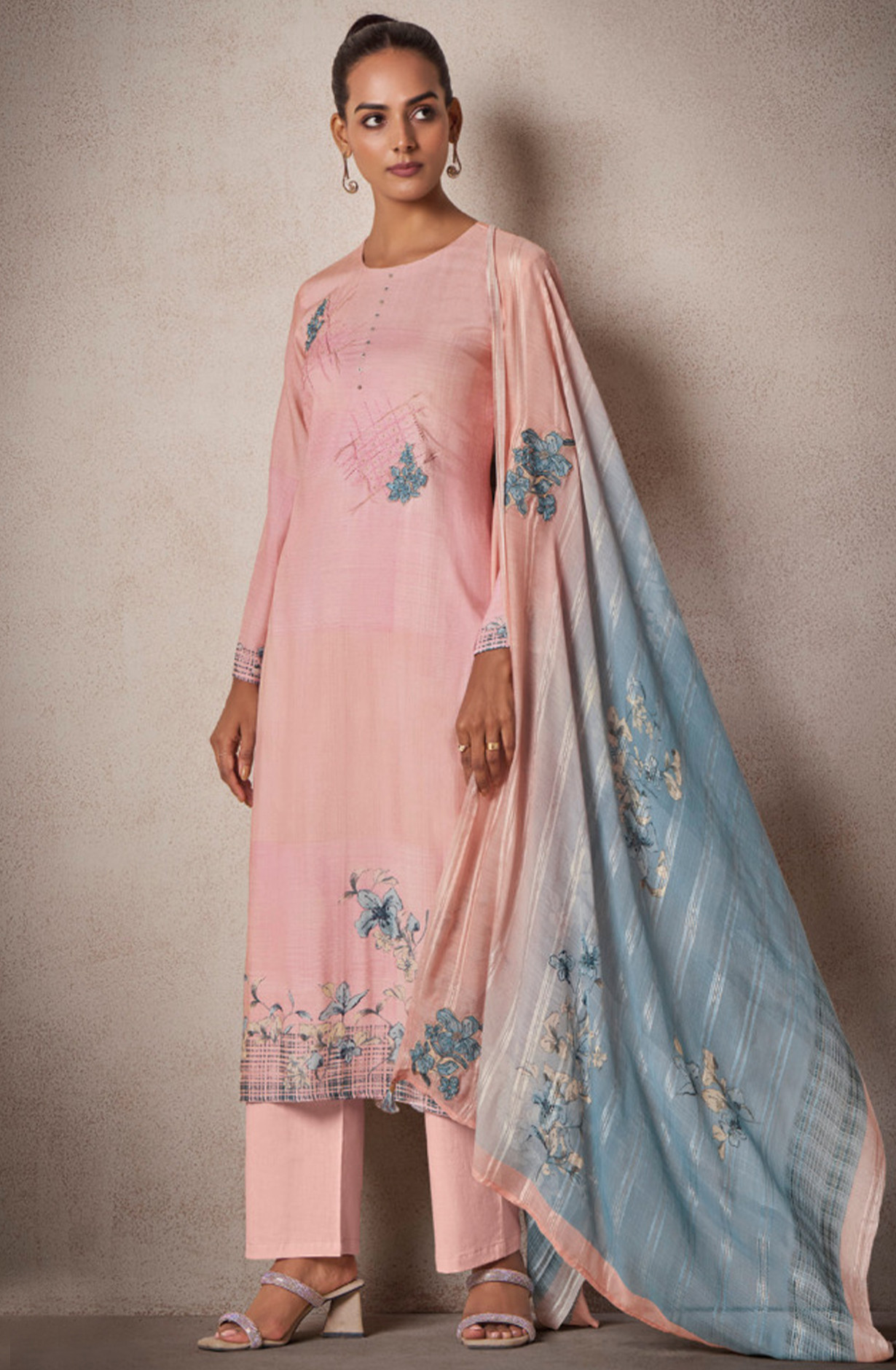 Printed Cotton Suit Set with Dupatta - AMA5121A