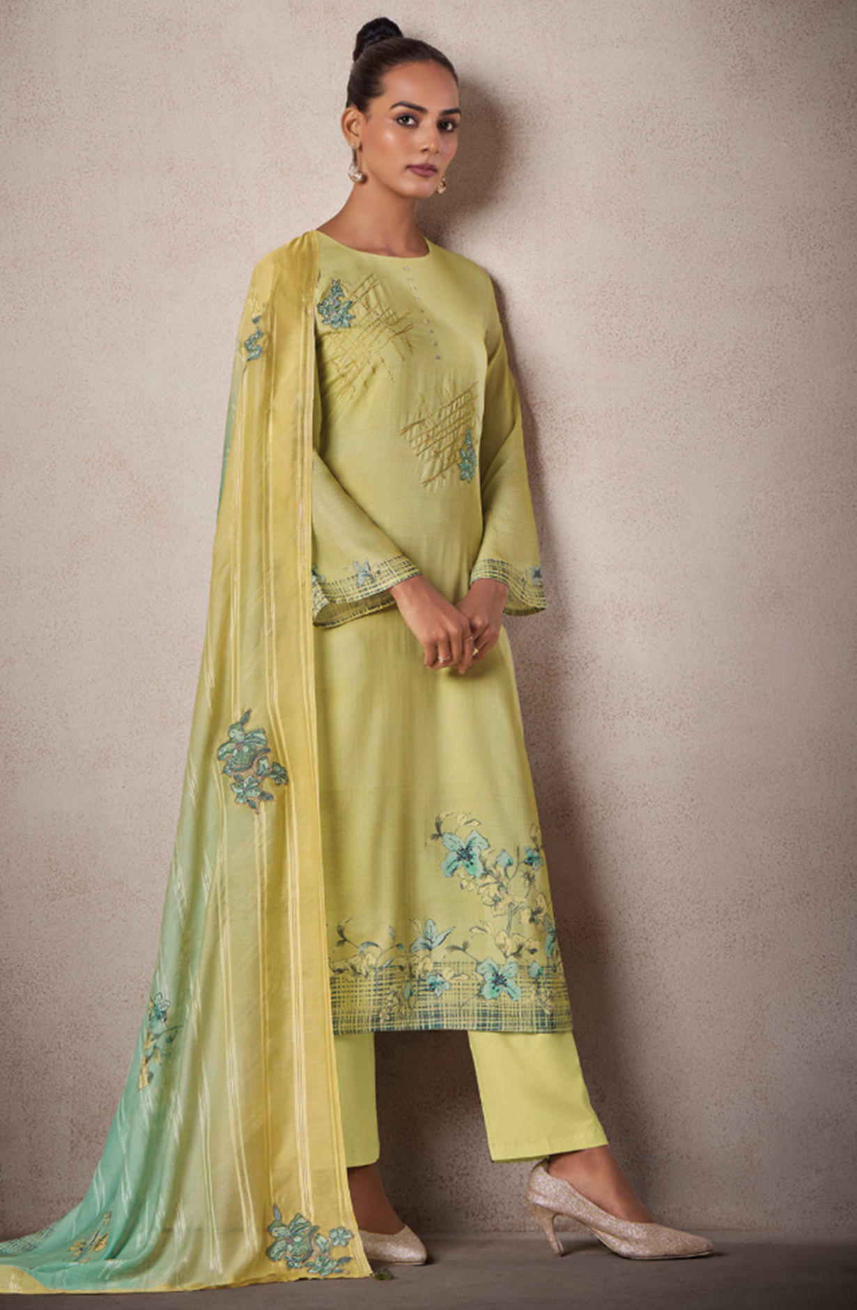 Printed Cotton Suit Set with Dupatta - AMA5121B