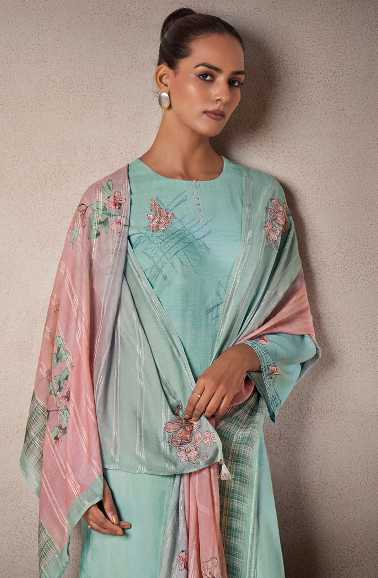 Printed Cotton Suit Set with Dupatta - AMA5121C