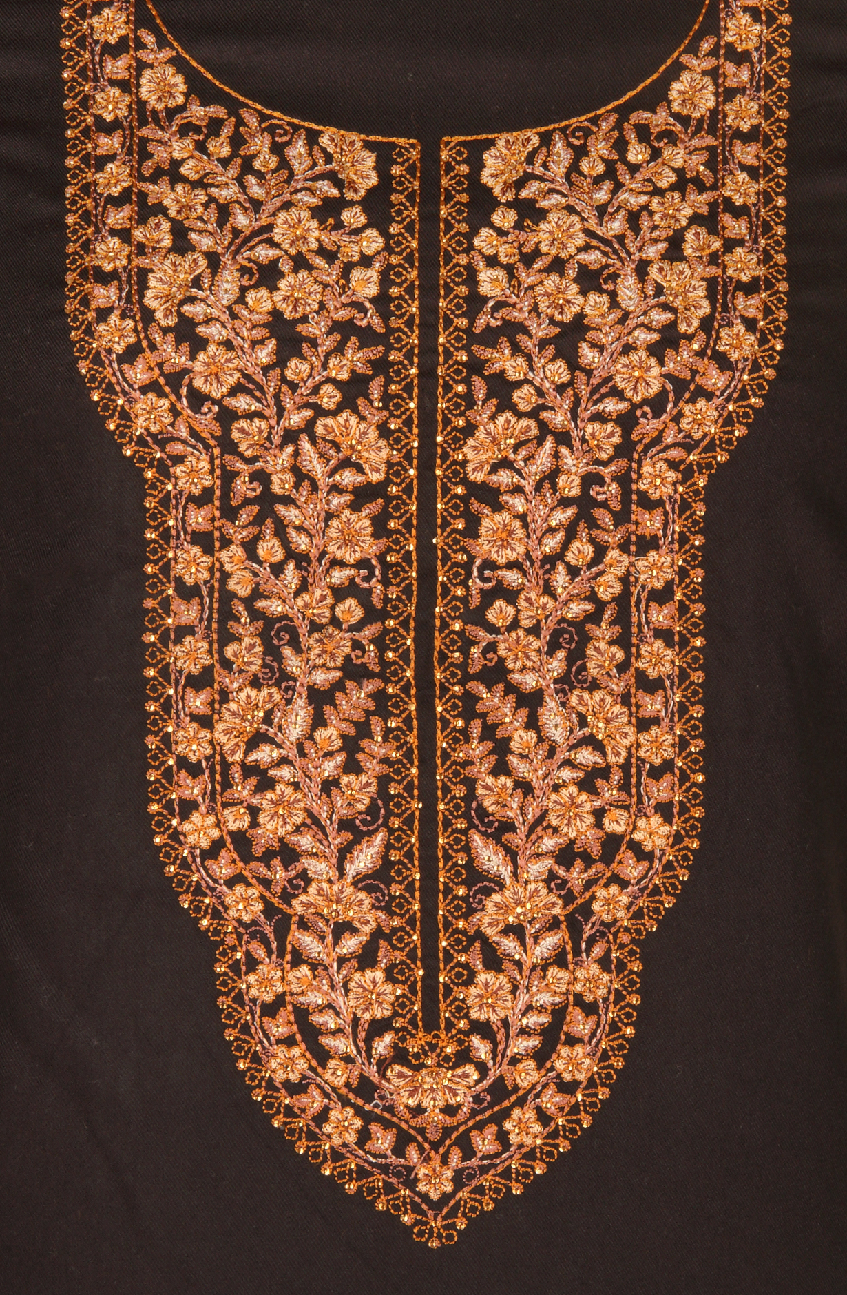 Pure Pashmina Black Unstitched Salwar Kameez with Stole Dupatta - ARA8738D