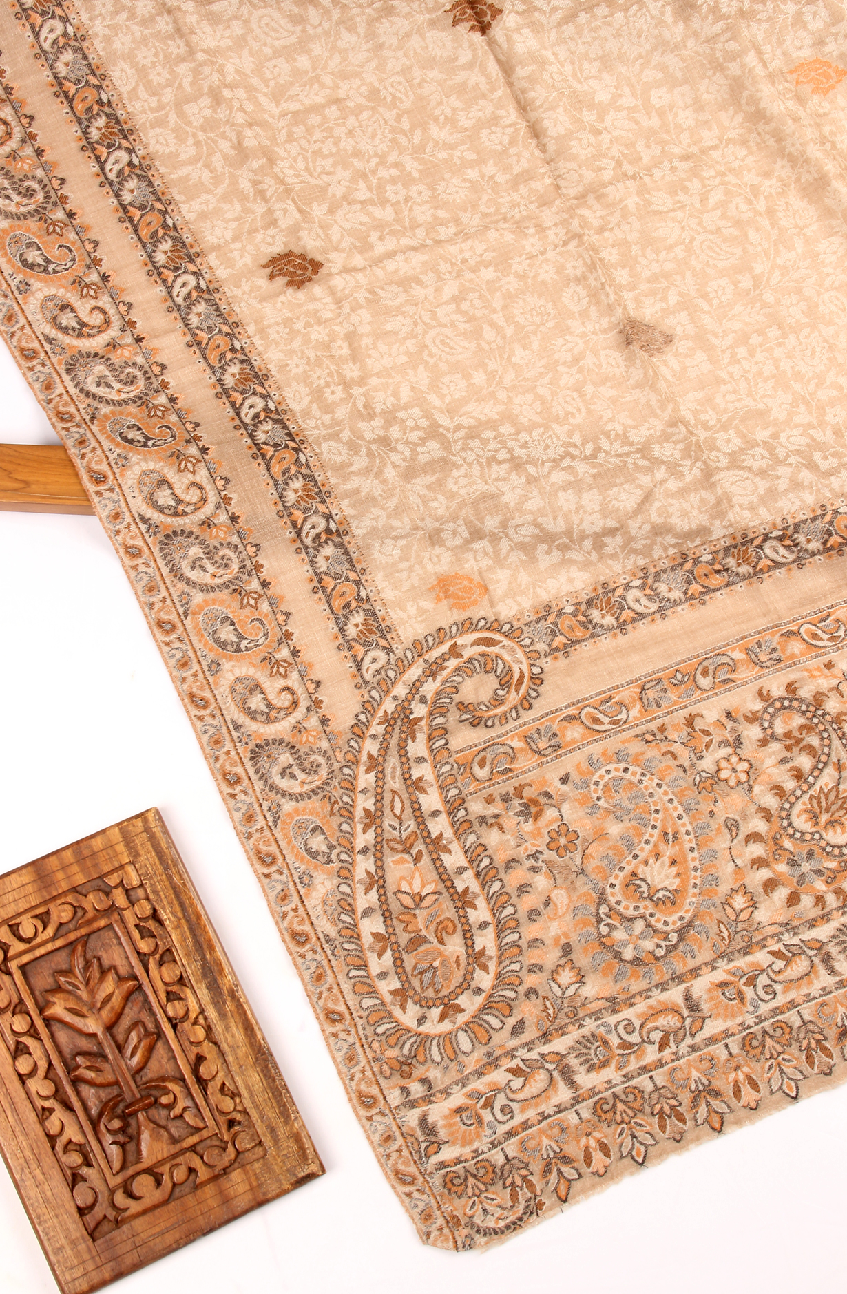 Pure Pashmina Black Unstitched Salwar Kameez with Stole Dupatta - ARA8738D