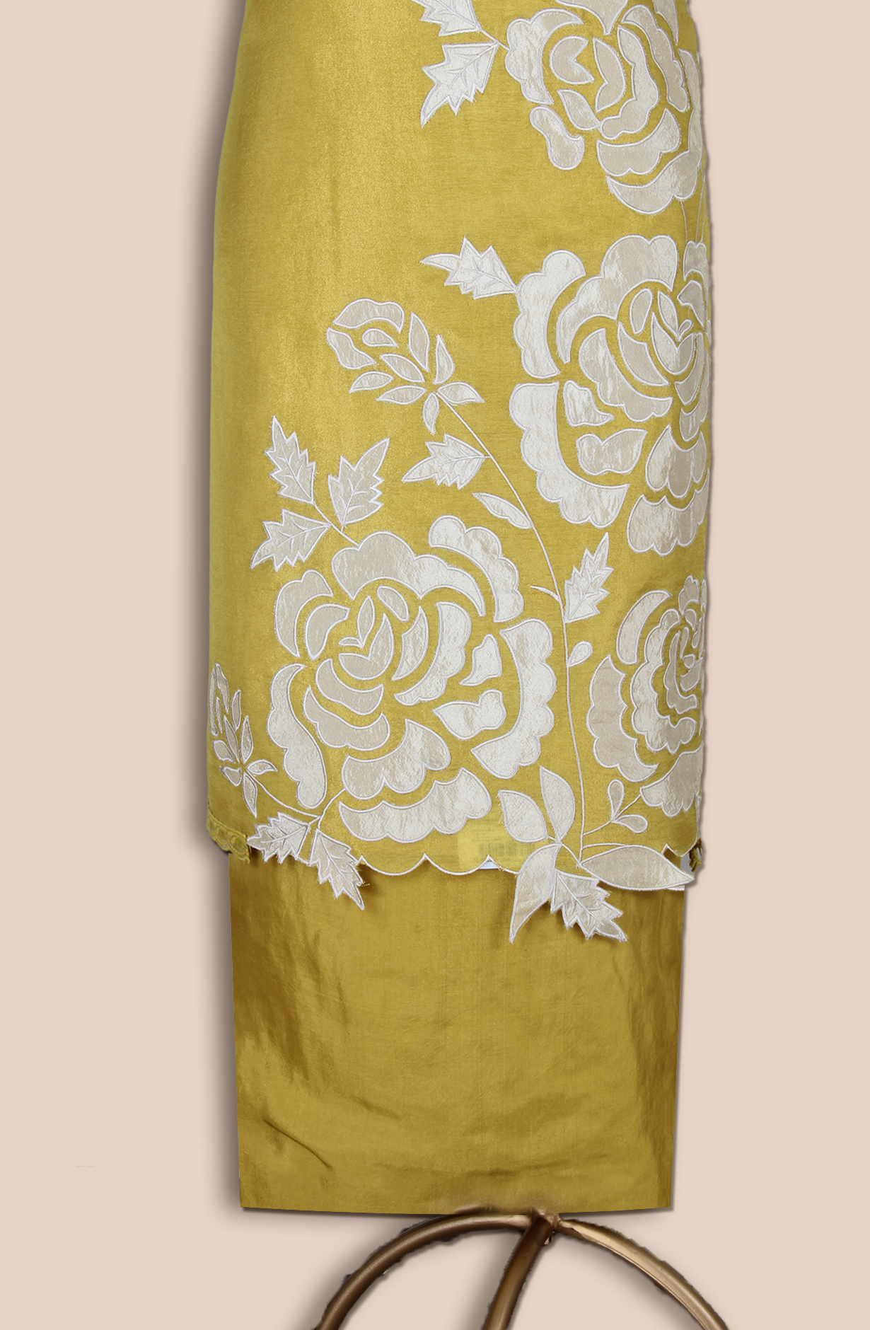 Mustard Yellow Tissue Silk Unstitched Salwar Kameez - ARTS1111